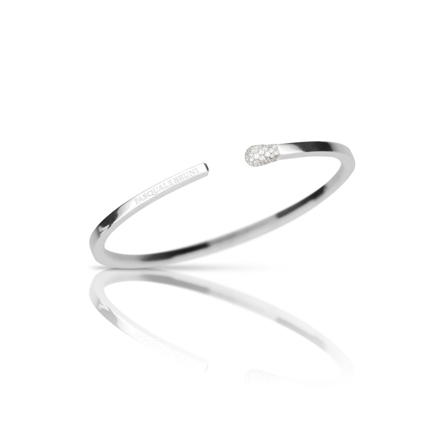 Pasquale Bruni Accendimi small bracelet in 18k White Gold with White Diamonds, reference 16534B