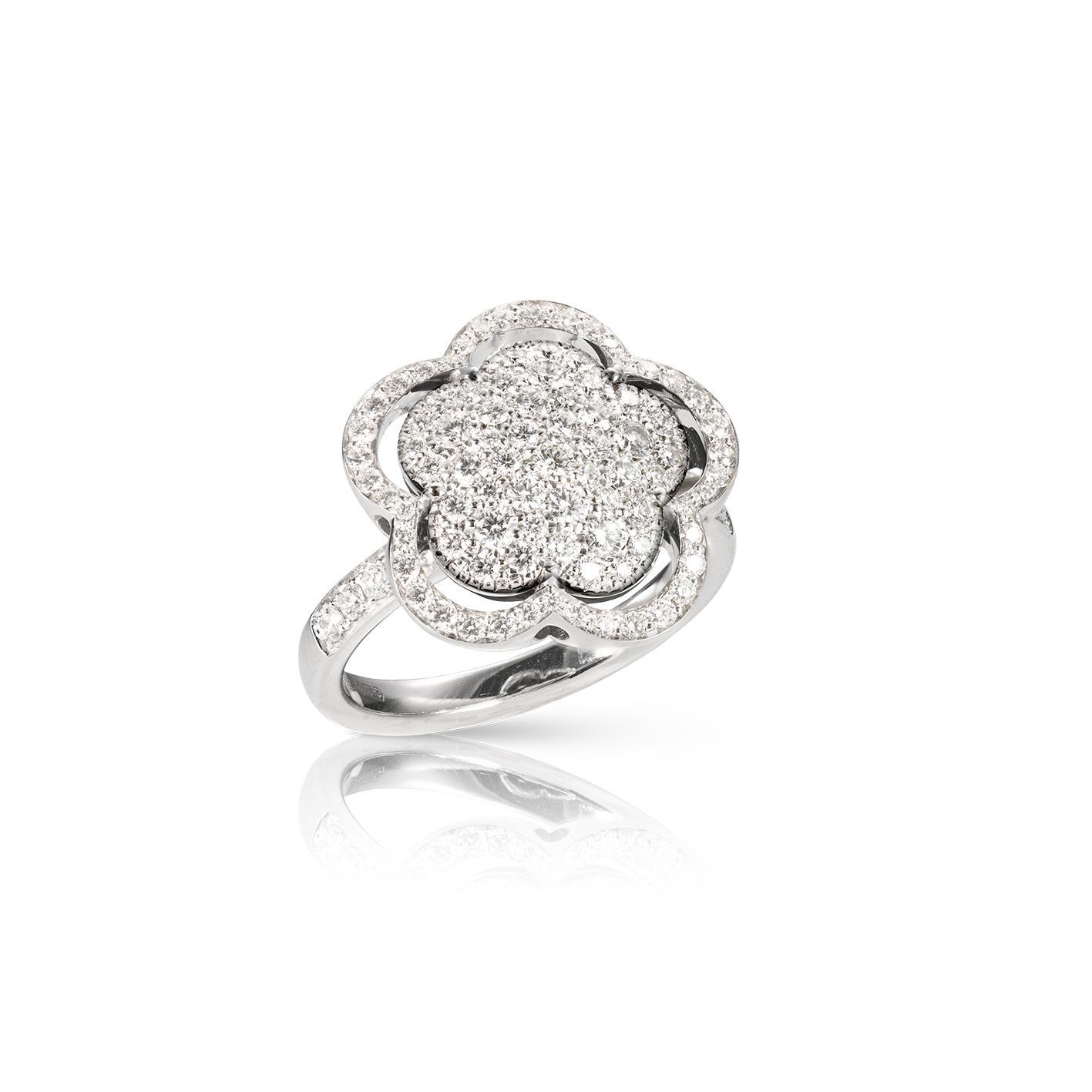 Pasquale Bruni Bon Ton ring in 18k White Gold with Onyx and Diamonds, reference 16734B