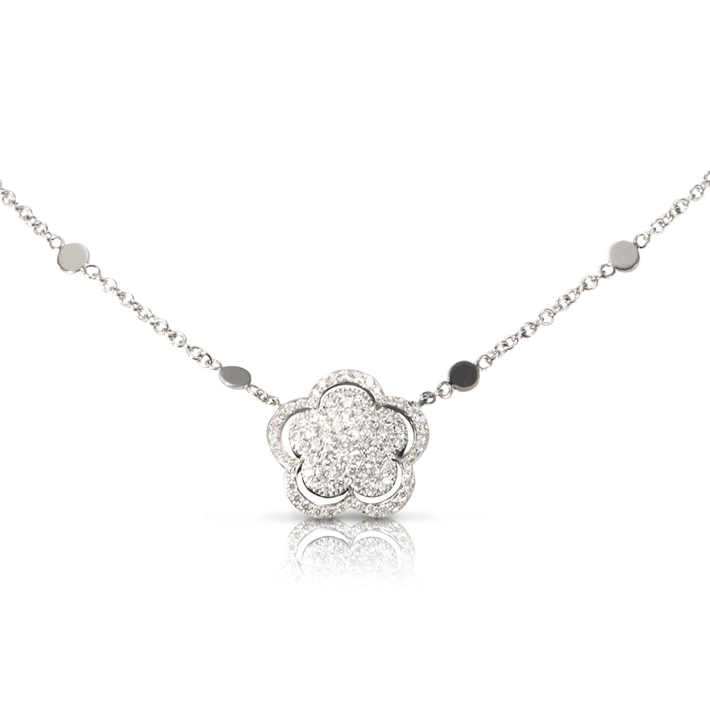 Pasquale Bruni Bon Ton Necklace in 18k White Gold with Onyx and White Diamonds. Reference 16735B.