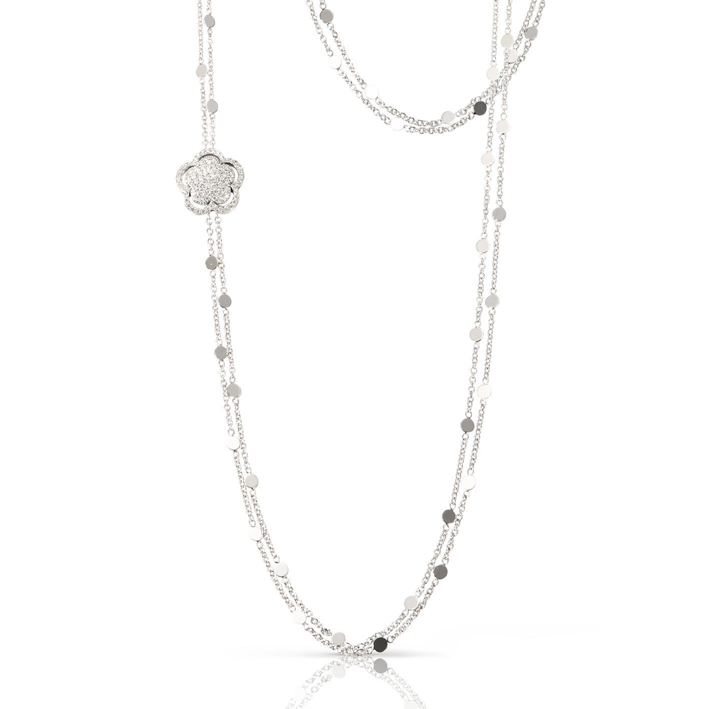 Pasquale Bruni Bon Ton multi-chain sautoir in 18k White Gold with Onyx and White Diamonds, reference 16736B