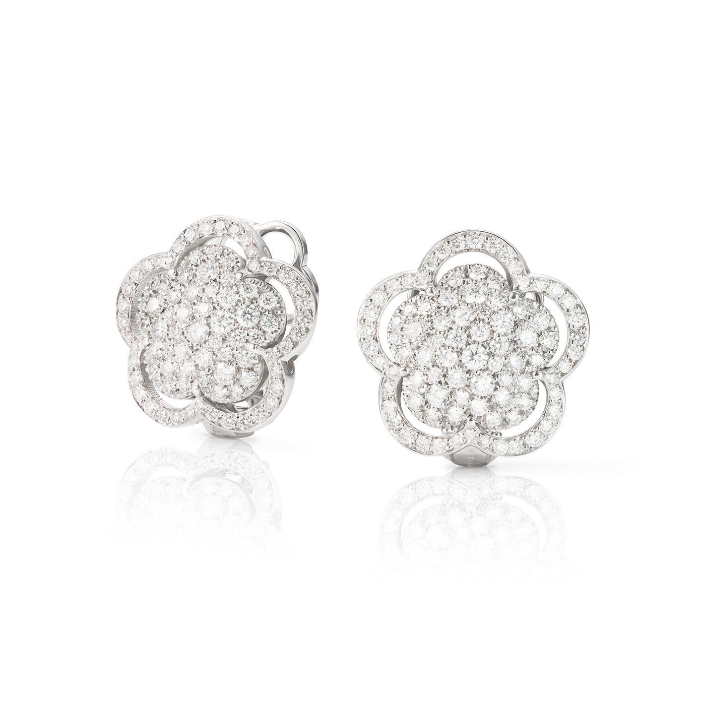 Pasquale Bruni Bon Ton earrings in 18k White Gold with Onyx and White Diamonds, reference 16737B