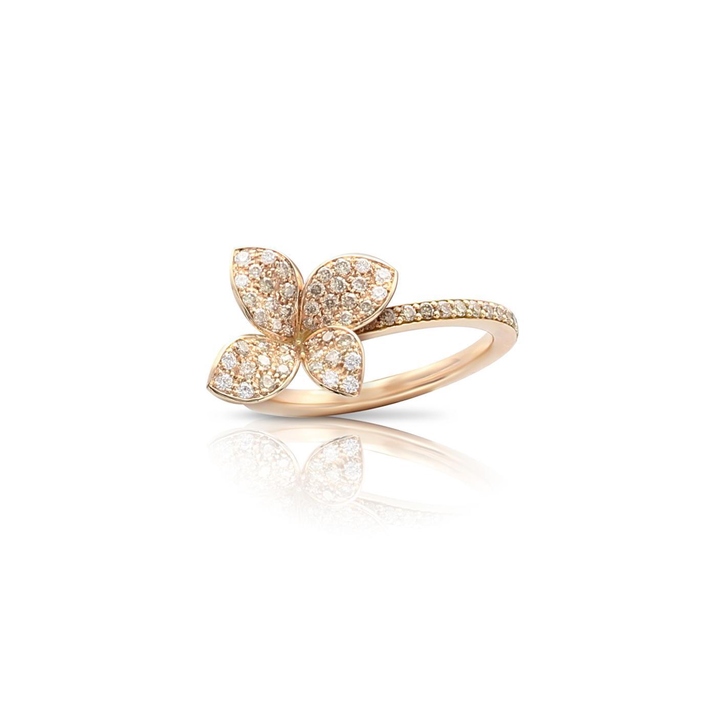 Pasquale Bruni Petit Garden ring in 18k Rose Gold with Diamonds, Small Flower, reference 15380R