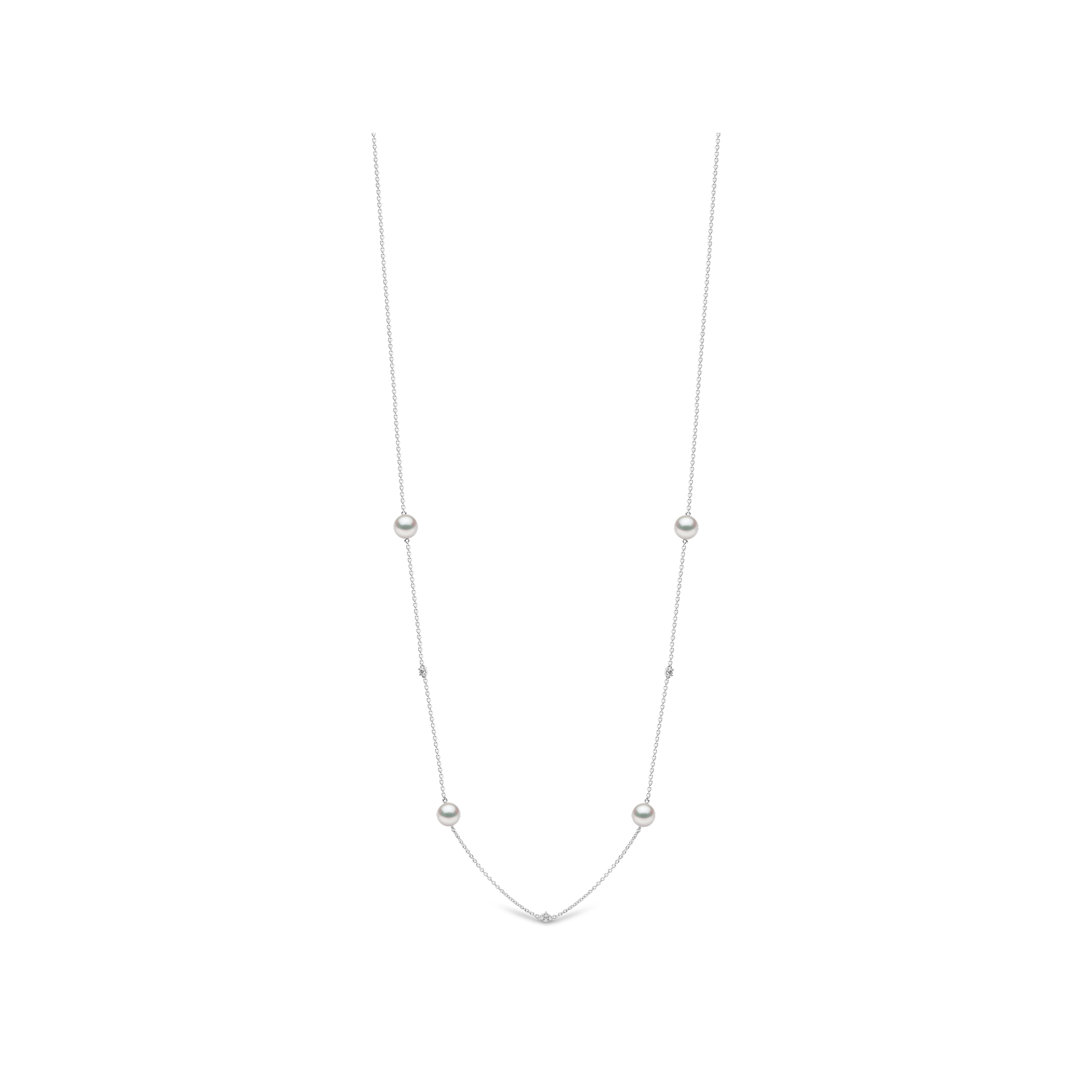 Classic 18K Gold Akoya Pearl Chain Necklace
