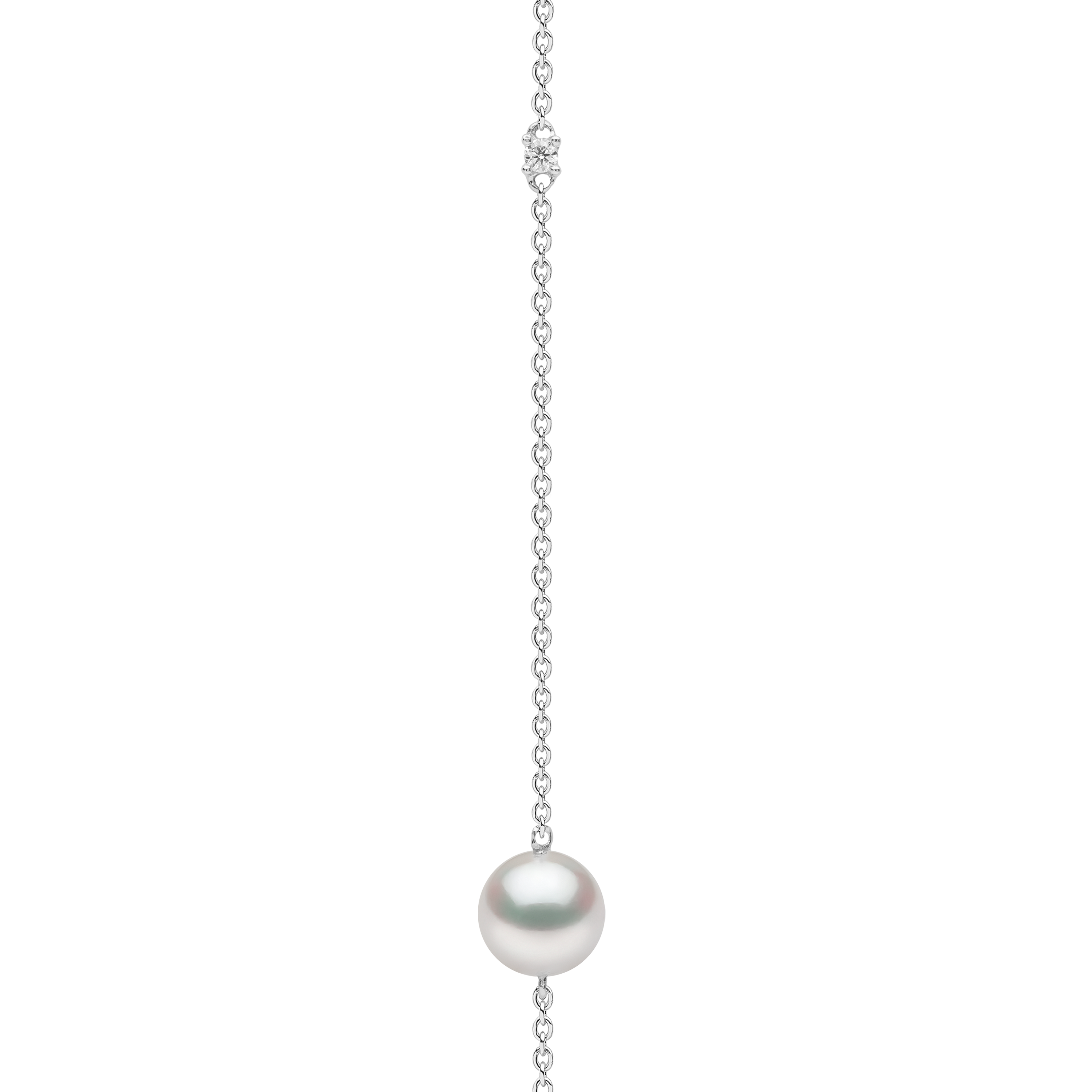 Classic 18K Gold Akoya Pearl Chain Necklace