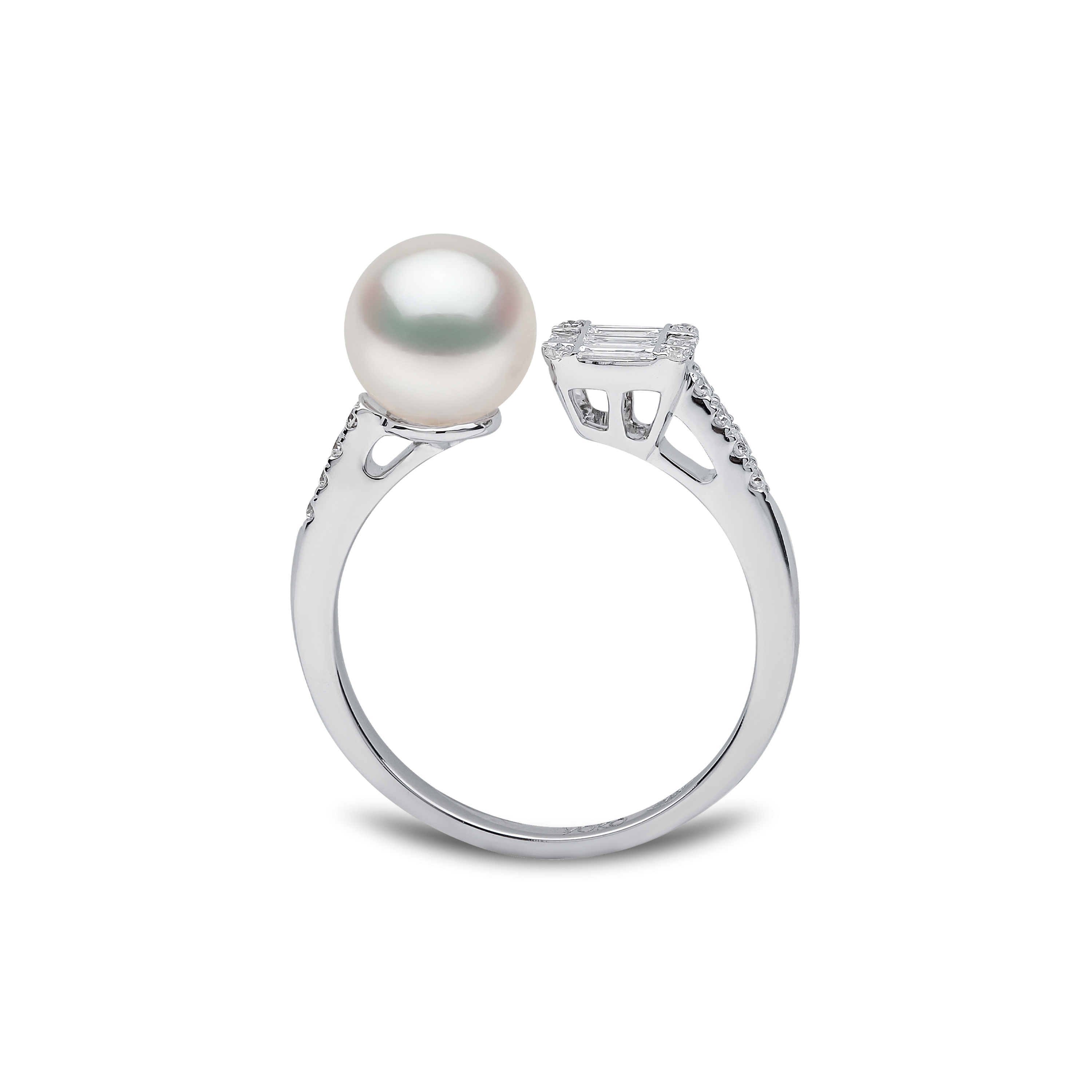 Starlight 18K Gold Pearl and Diamond Horizon Ring