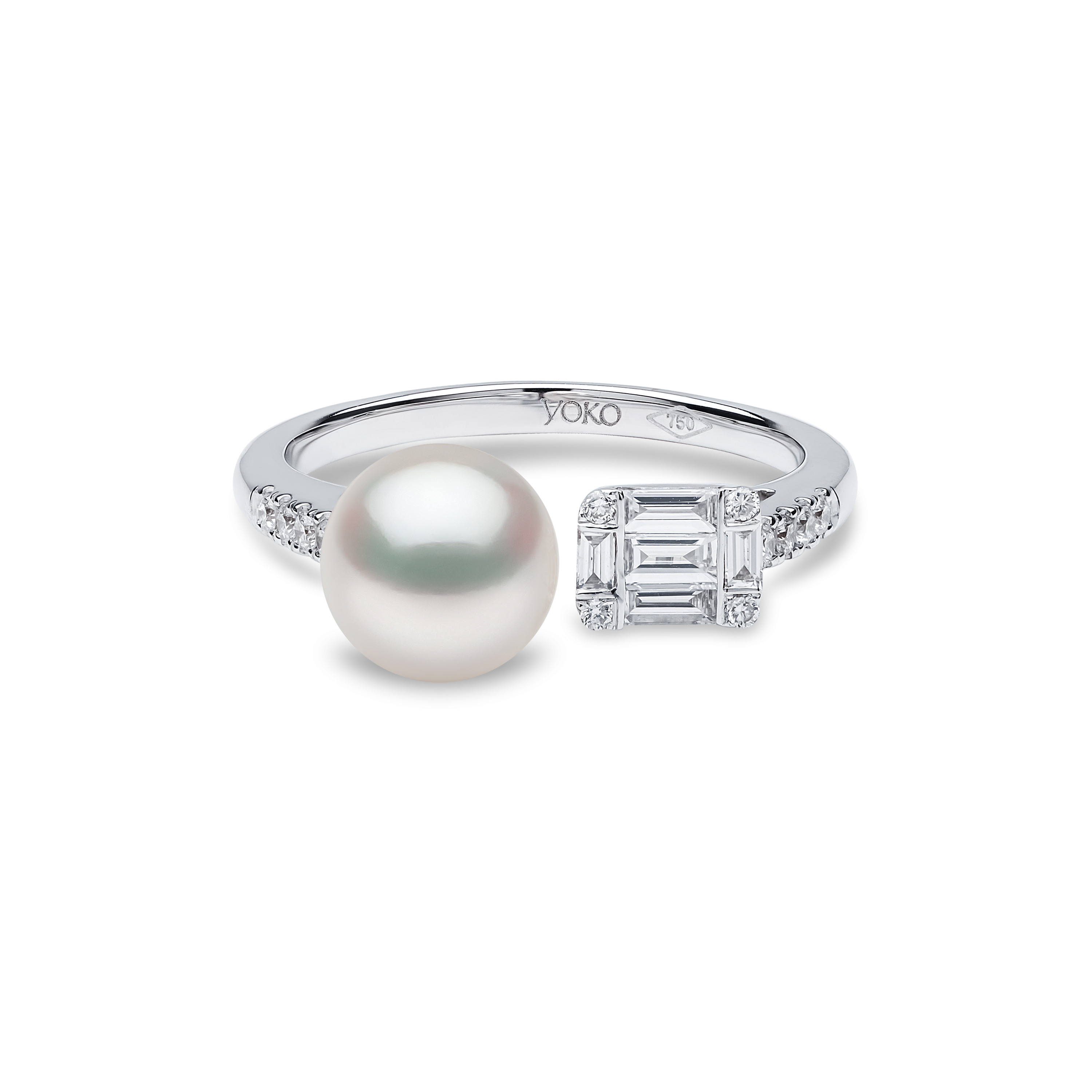 Starlight 18K Gold Pearl and Diamond Horizon Ring