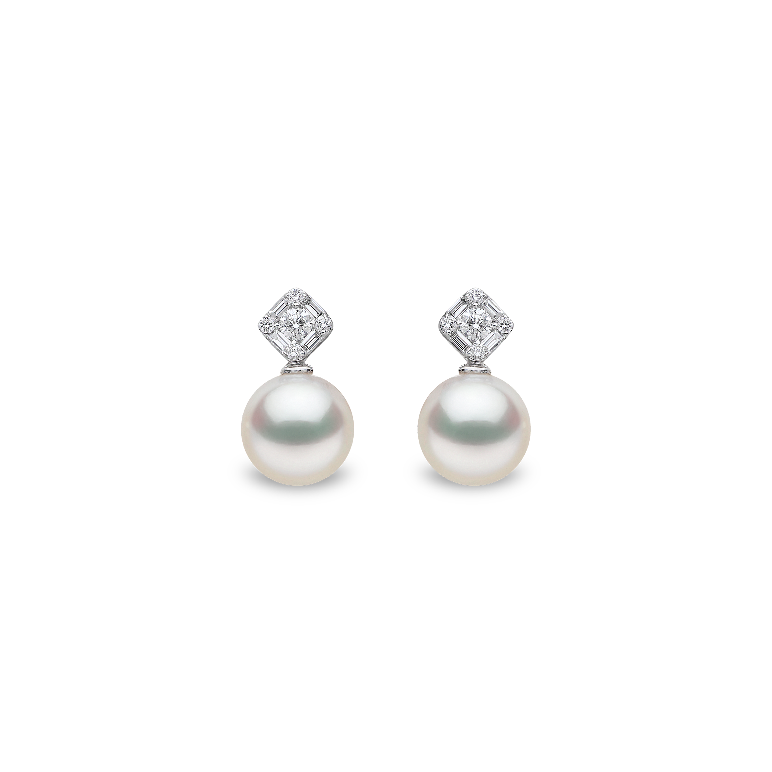 Starlight 18K Gold Pearl and Diamond Nova Earrings