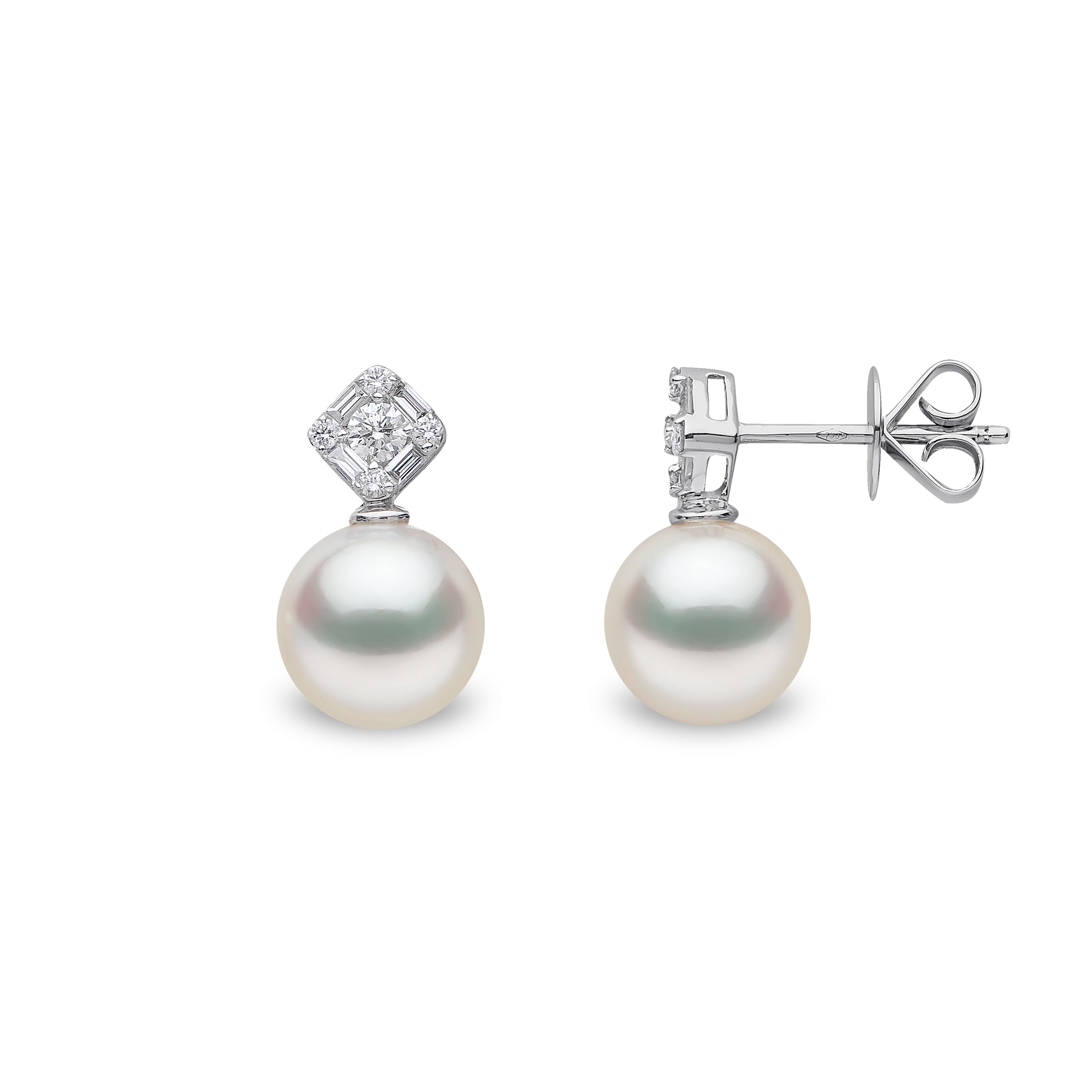 Starlight 18K Gold Pearl and Diamond Nova Earrings
