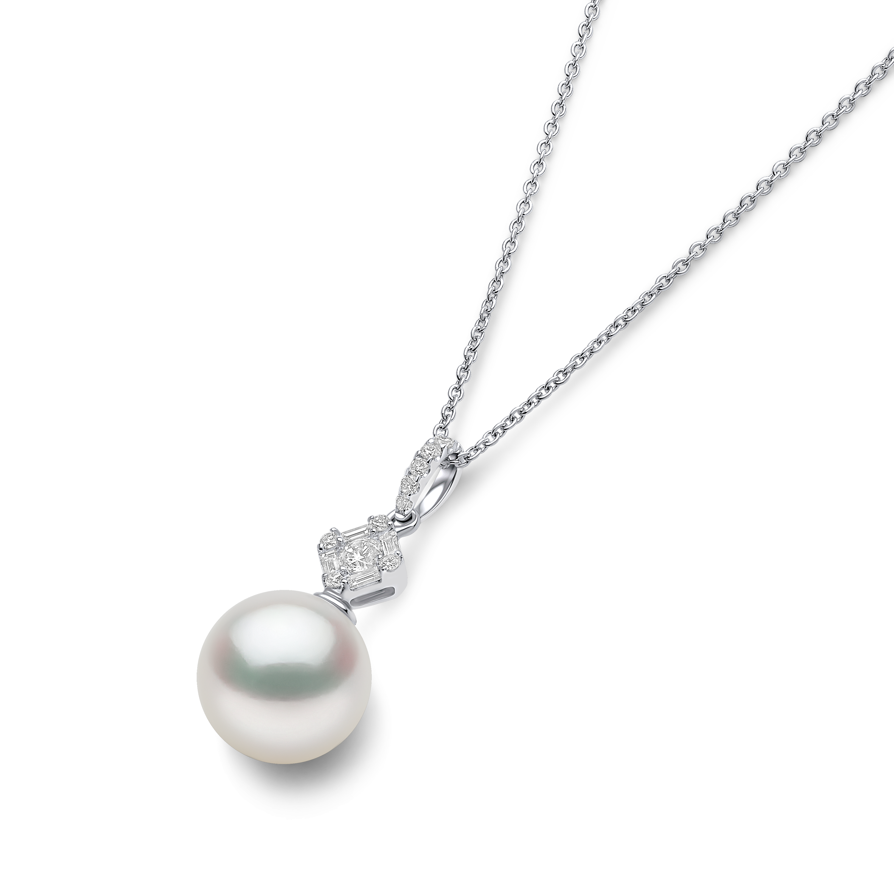 Starlight 18K Gold South Sea Pearl and Diamond Nova Pendant