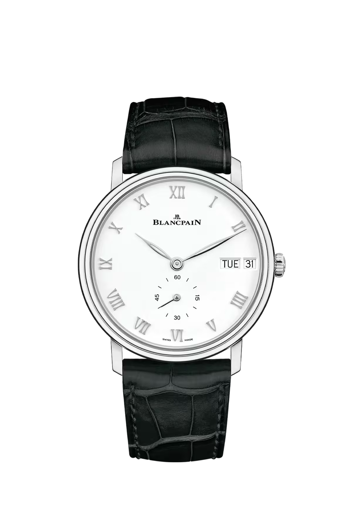 Blancpain Villeret Day-Date 40.5 mm with steel case and white dial, reference 6652-1127-55B