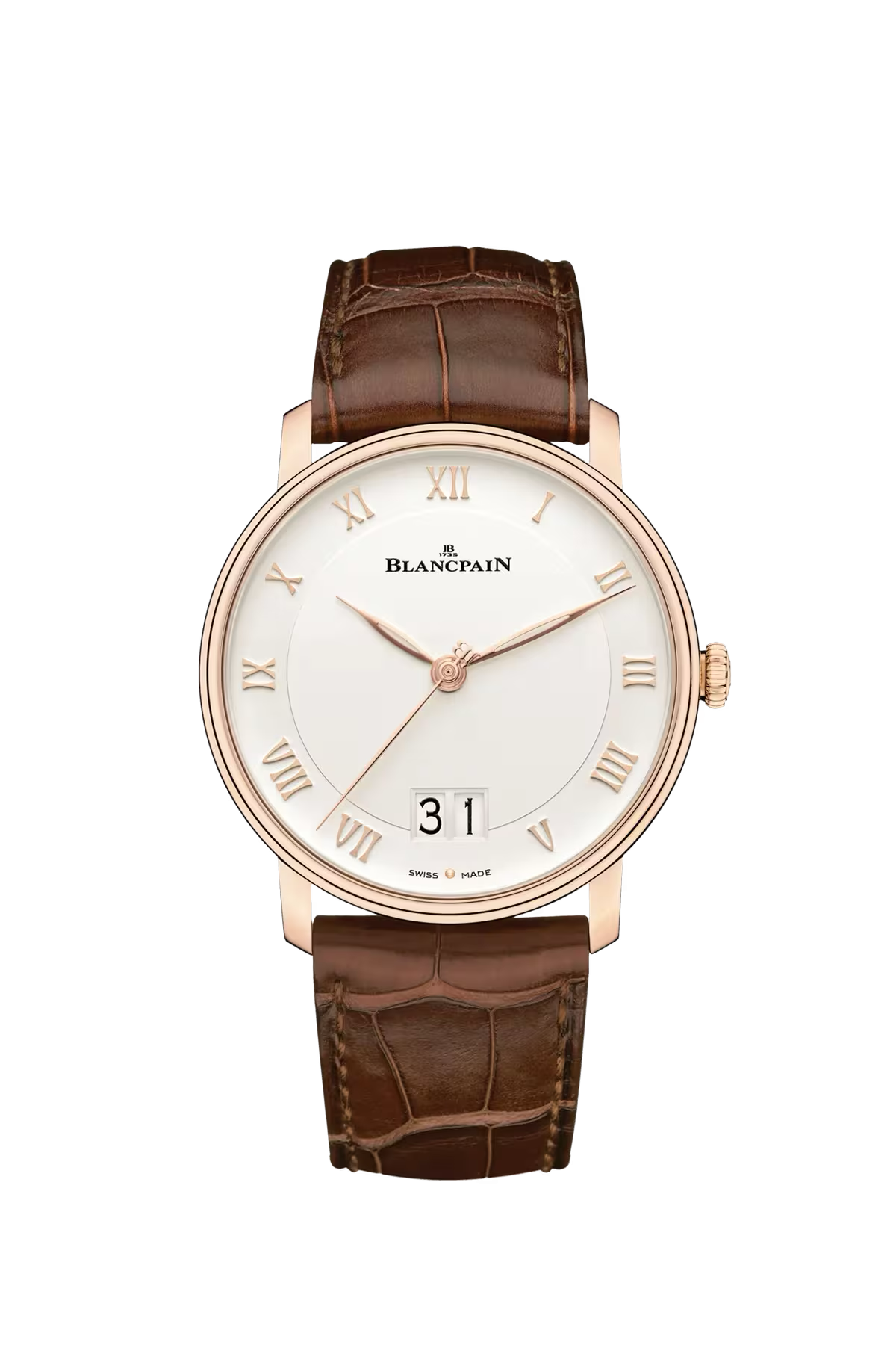 Blancpain Villeret Large Date 40 mm with red gold case and opaline dial, reference 6669-3642-55B