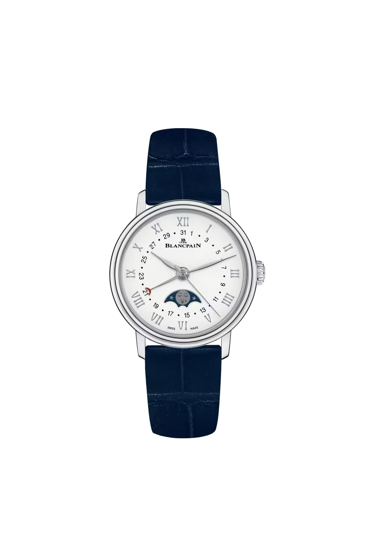 Blancpain Villeret Moonphase Calendar 29.2 mm with steel case and white dial, reference 6106-1127-55A