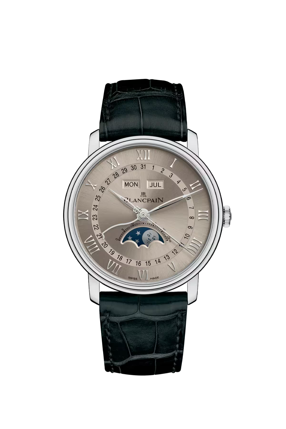 Blancpain Villeret Complete Calendar 40 mm with white gold case and sunburst light brown dial, reference 6654-1504-55B