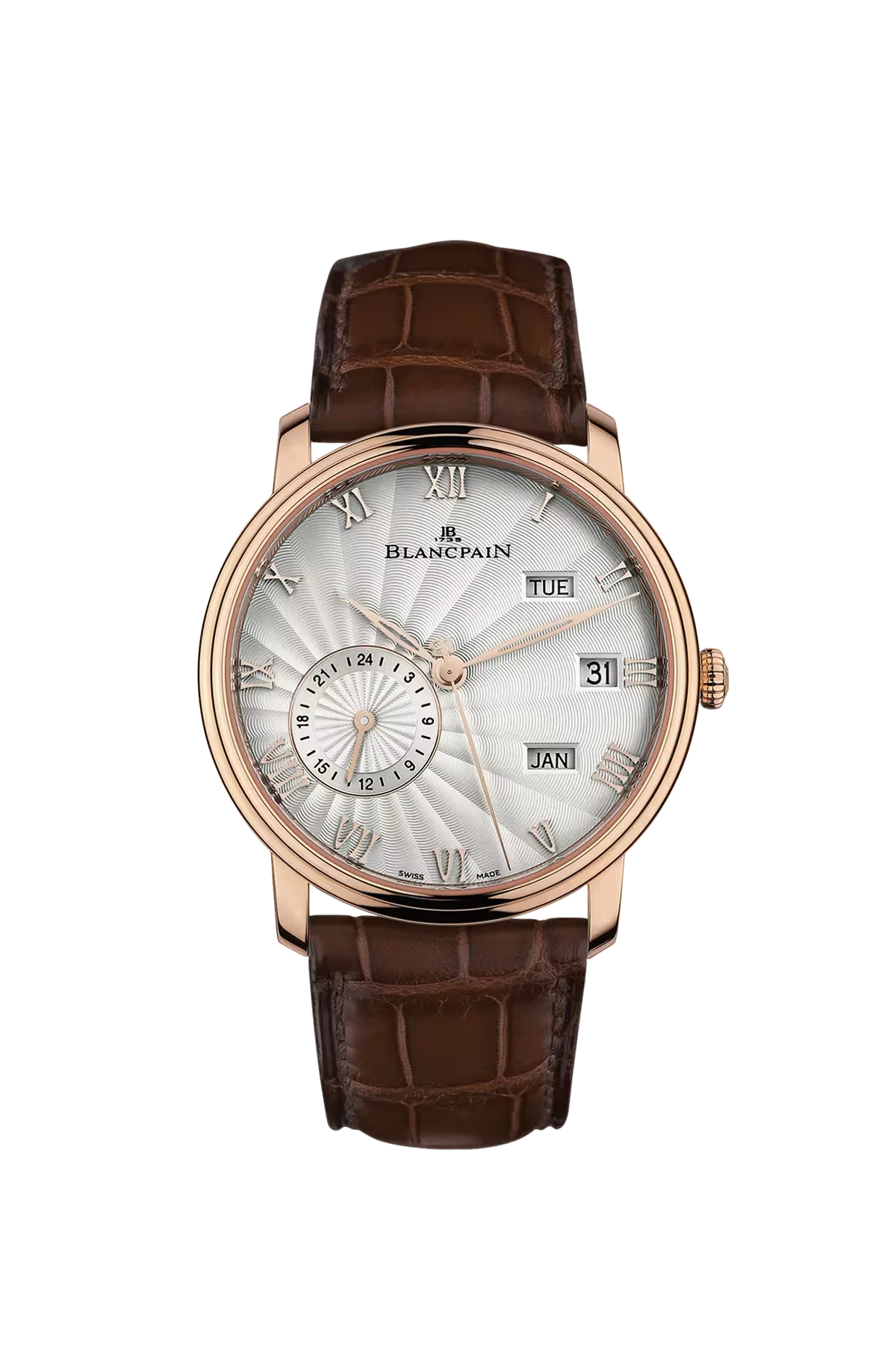 Blancpain Villeret Annual Calendar GMT 40 mm with red gold case and opaline dial, reference 6670-3642-55B
