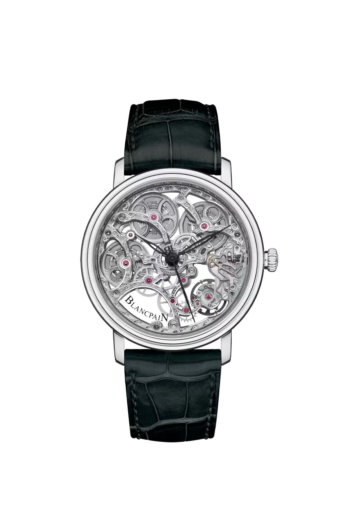 Blancpain Villeret Skeleton 8 Days 38 mm with white gold case and sapphire plate dial, reference 6633-1500-55B