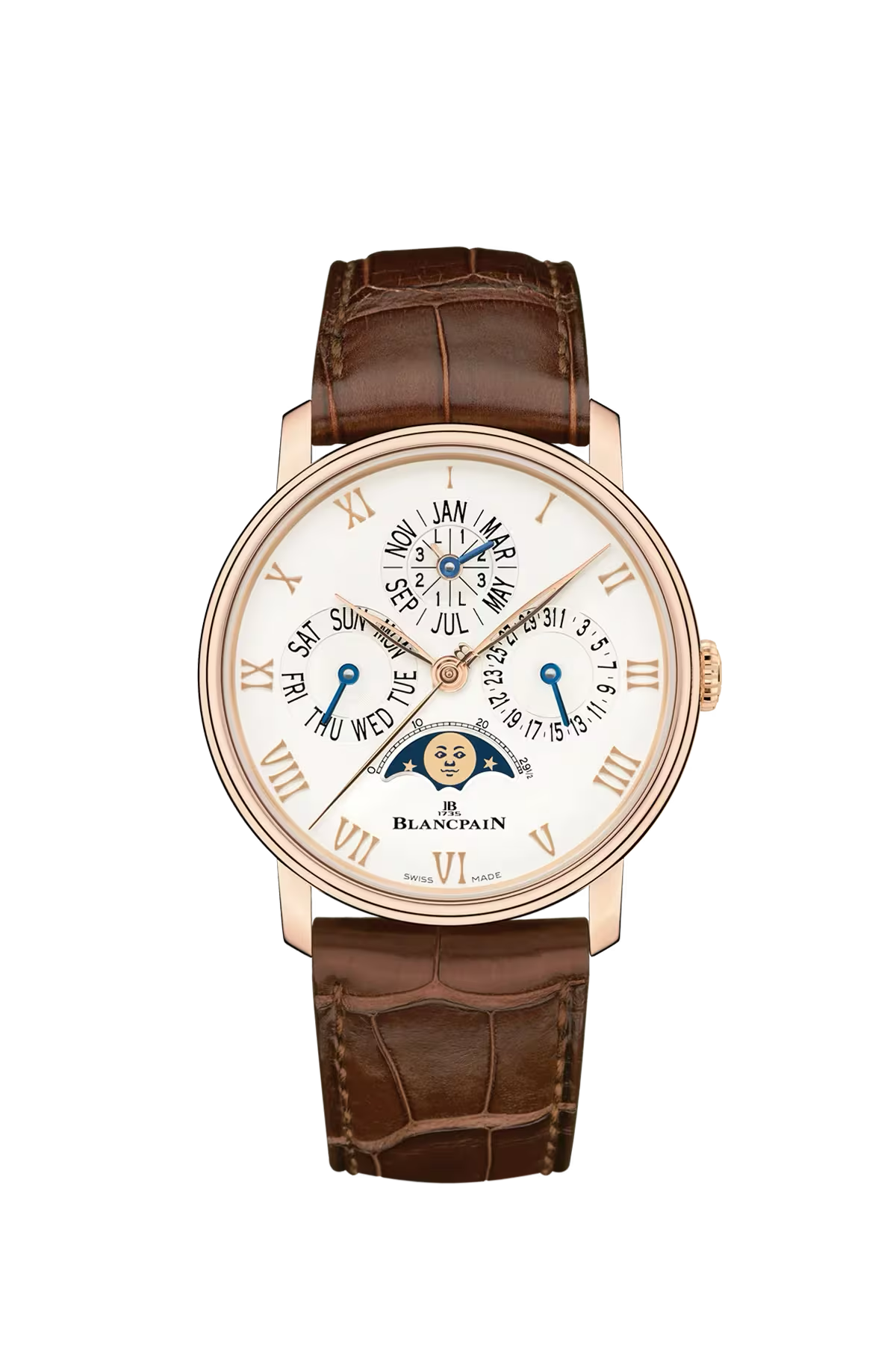 Blancpain Villeret Perpetual Moonphase 40.3 mm with red gold case and opaline dial, reference 6656-3642-55B