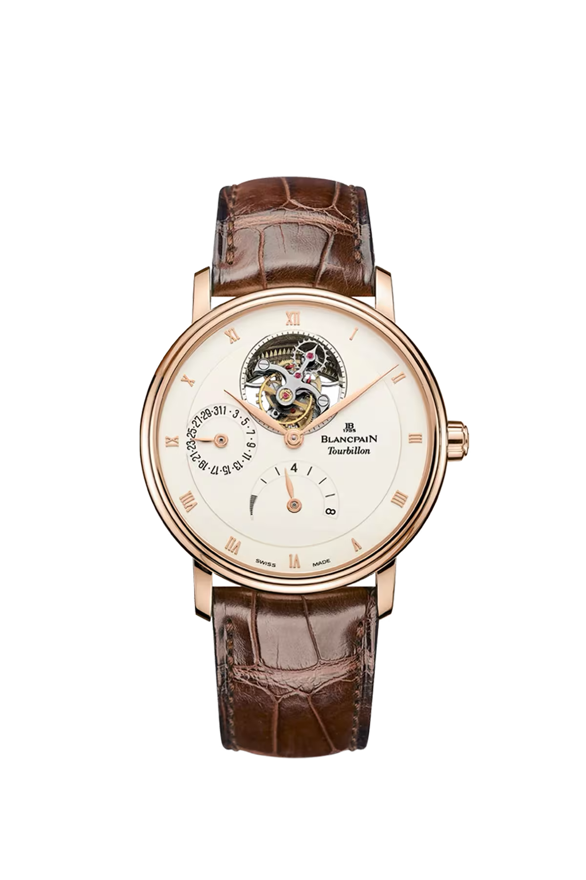 Blancpain Villeret Tourbillon 8 Days 37.5 mm with red gold case and opaline dial, reference 6025-3642-55B