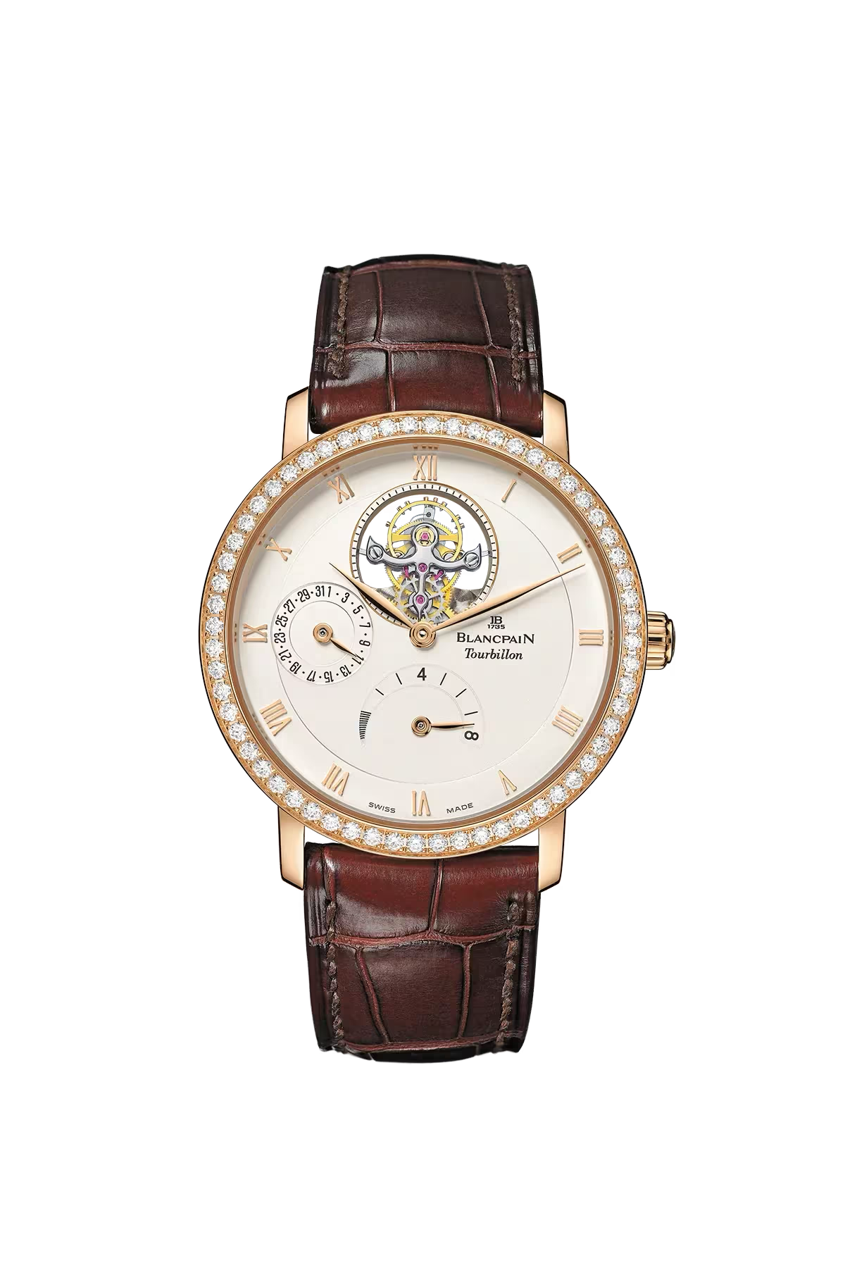Blancpain Villeret Tourbillon 8 Days 38 mm with red gold case and opaline dial, reference 6025-2942-55B