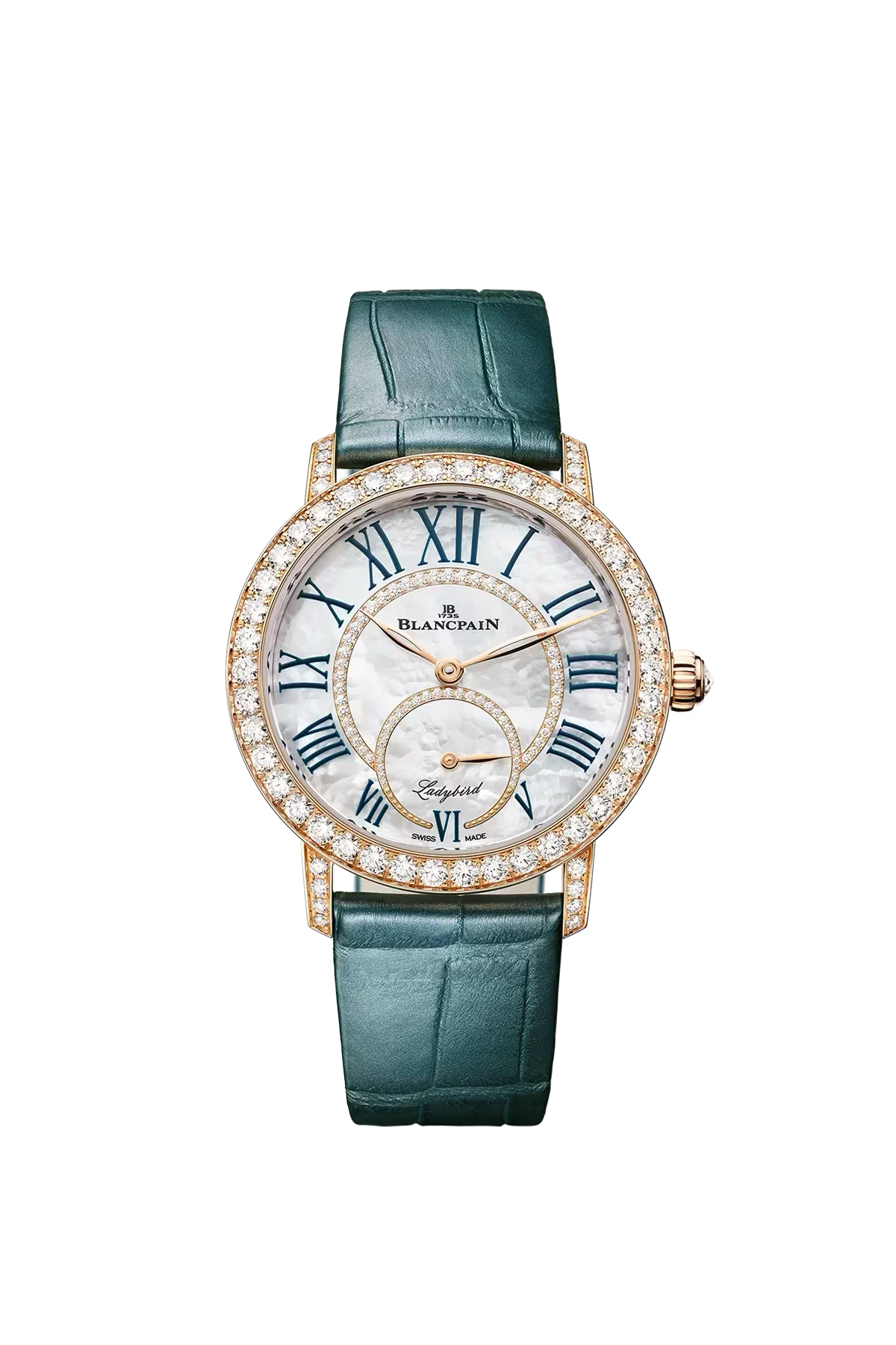 Blancpain Ladybird Colors 34.9 mm with red gold case and diamond-set mother-of-pearl dial, reference 3661-2954-55B