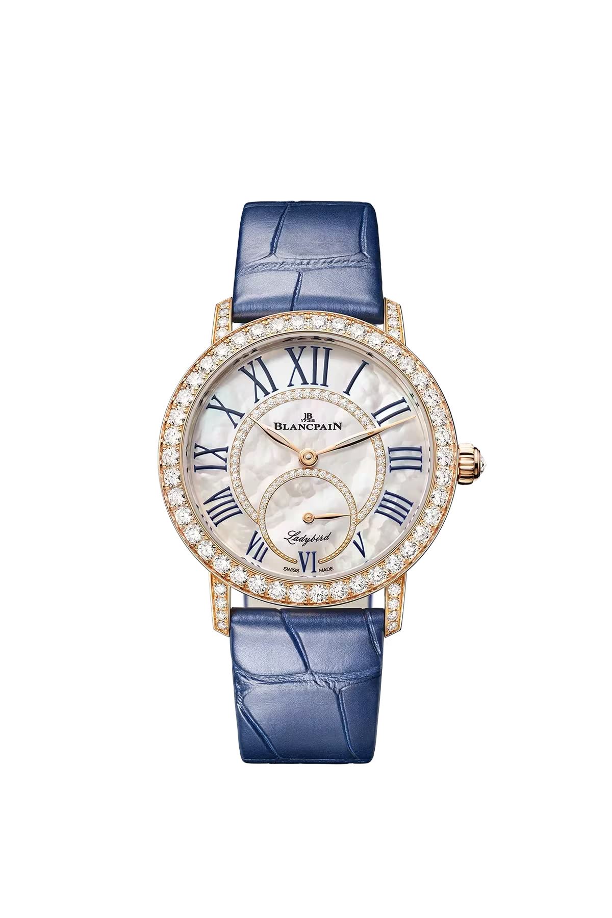Blancpain Ladybird Colors 34.9 mm with red gold case and diamond-set mother-of-pearl dial, reference 3661B-2954-55B