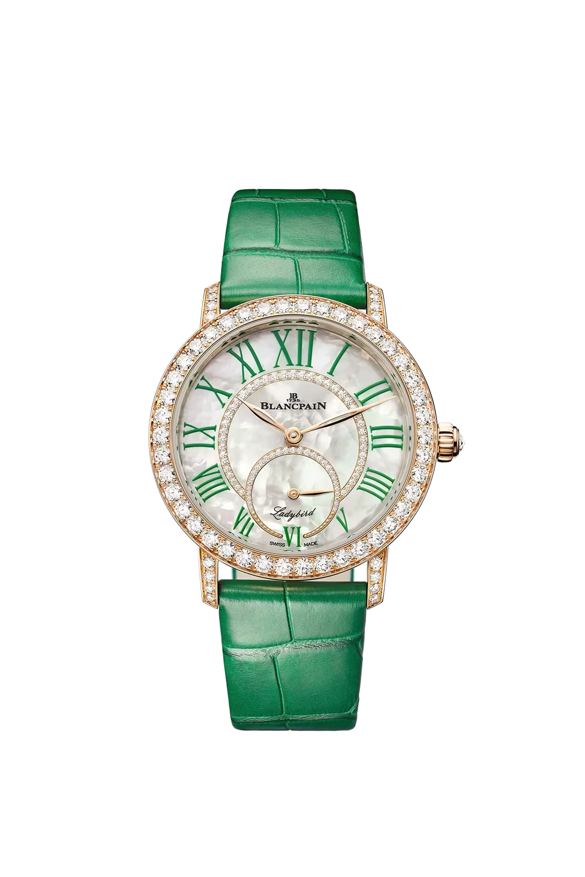 Blancpain Ladybird Colors 34.9 mm with red gold case and diamond-set mother-of-pearl dial, reference 3661A-2954-55B