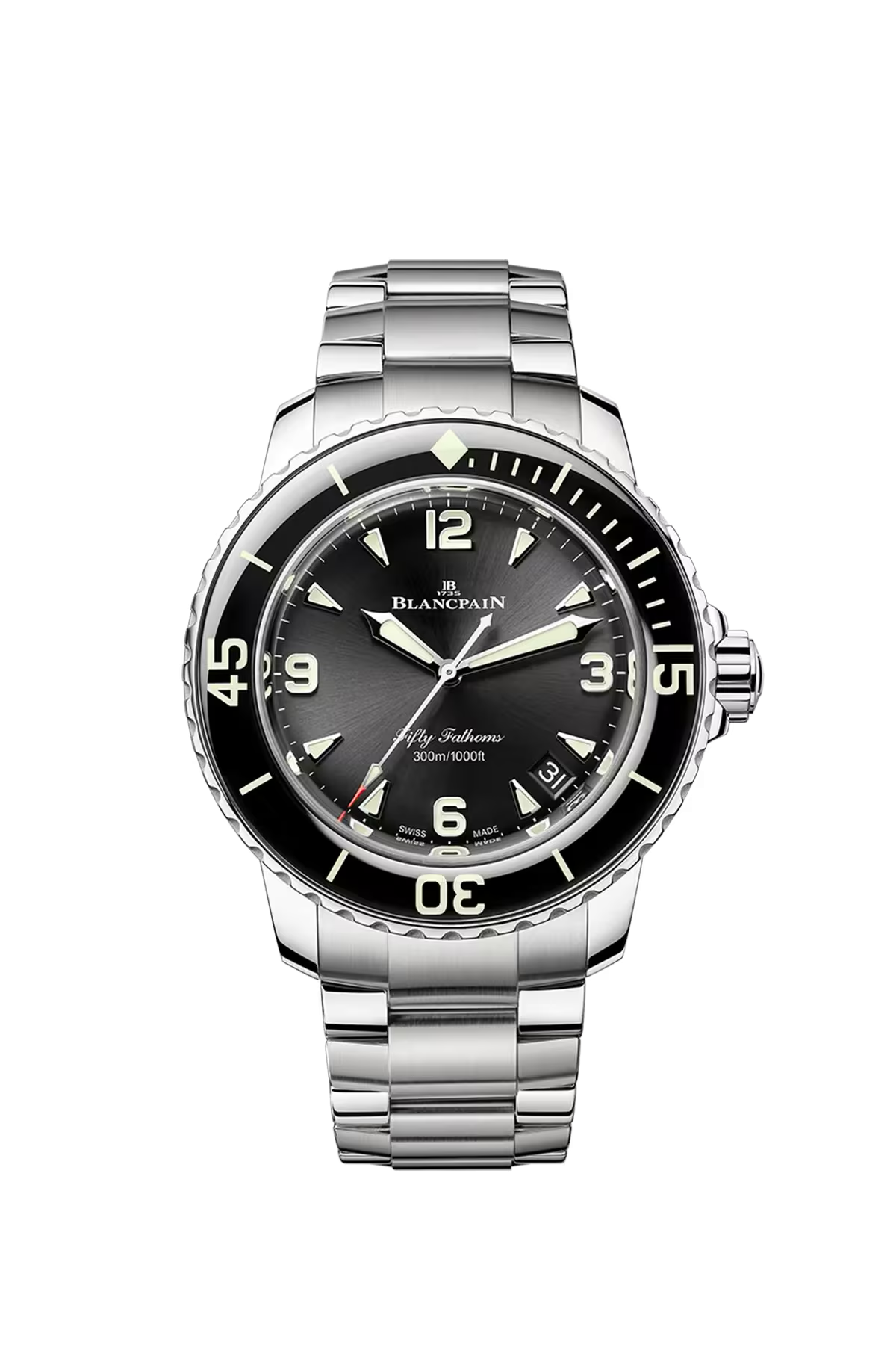 Blancpain Fifty Fathoms Automatique 42.3 mm with steel case and sunburst black dial, reference 5010-1130-71S