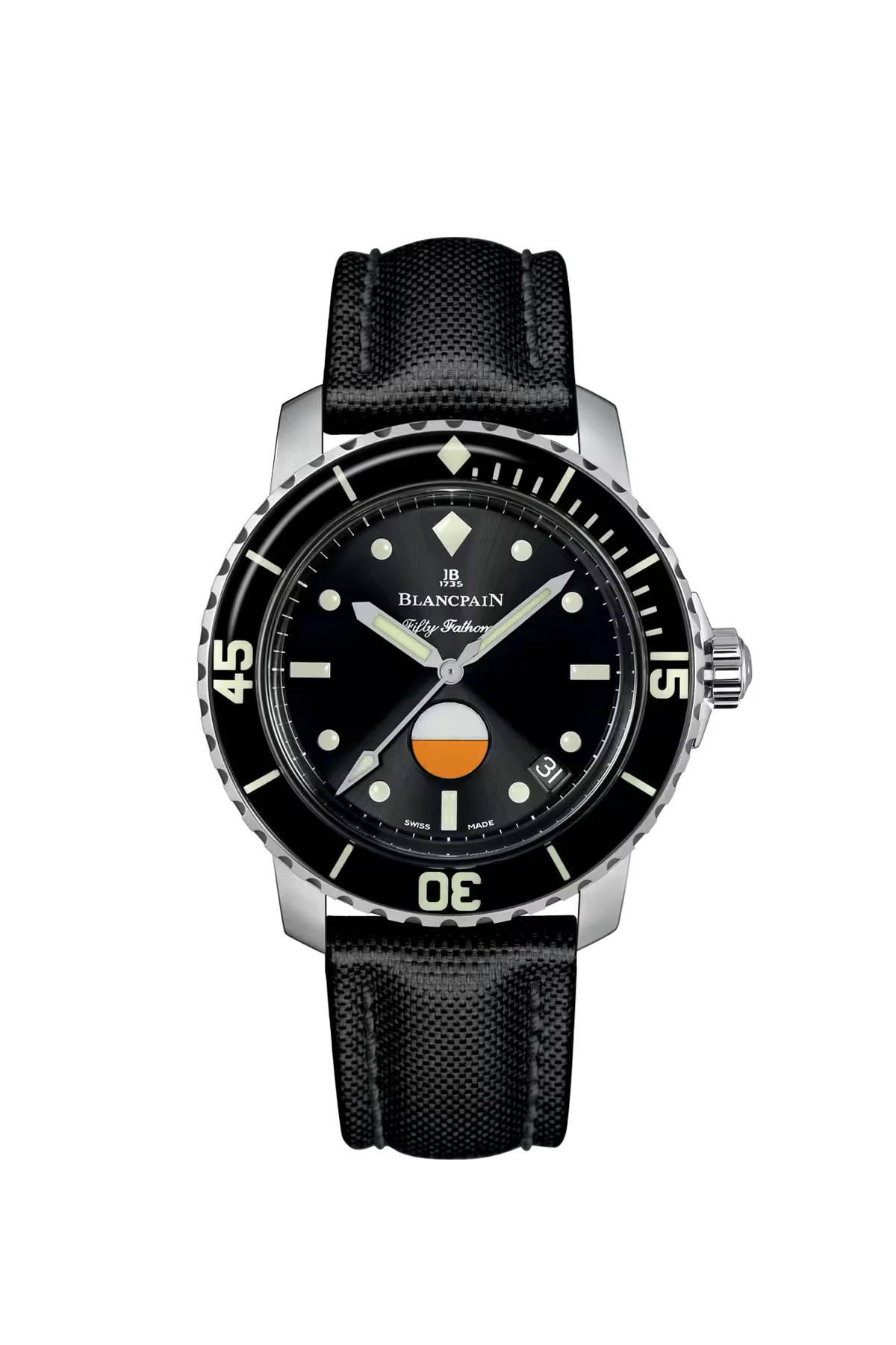 Blancpain Fifty Fathoms Automatique 40.3 mm with steel case and sunburst black dial, reference 5008-1130-B52A