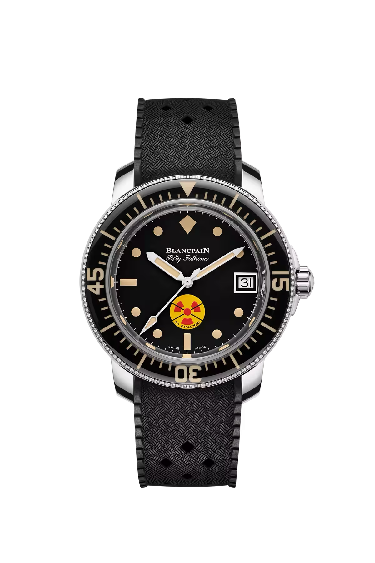 Blancpain Fifty Fathoms No Rad 40.3 mm with steel case and black dial, reference 5008D-1130-B64A