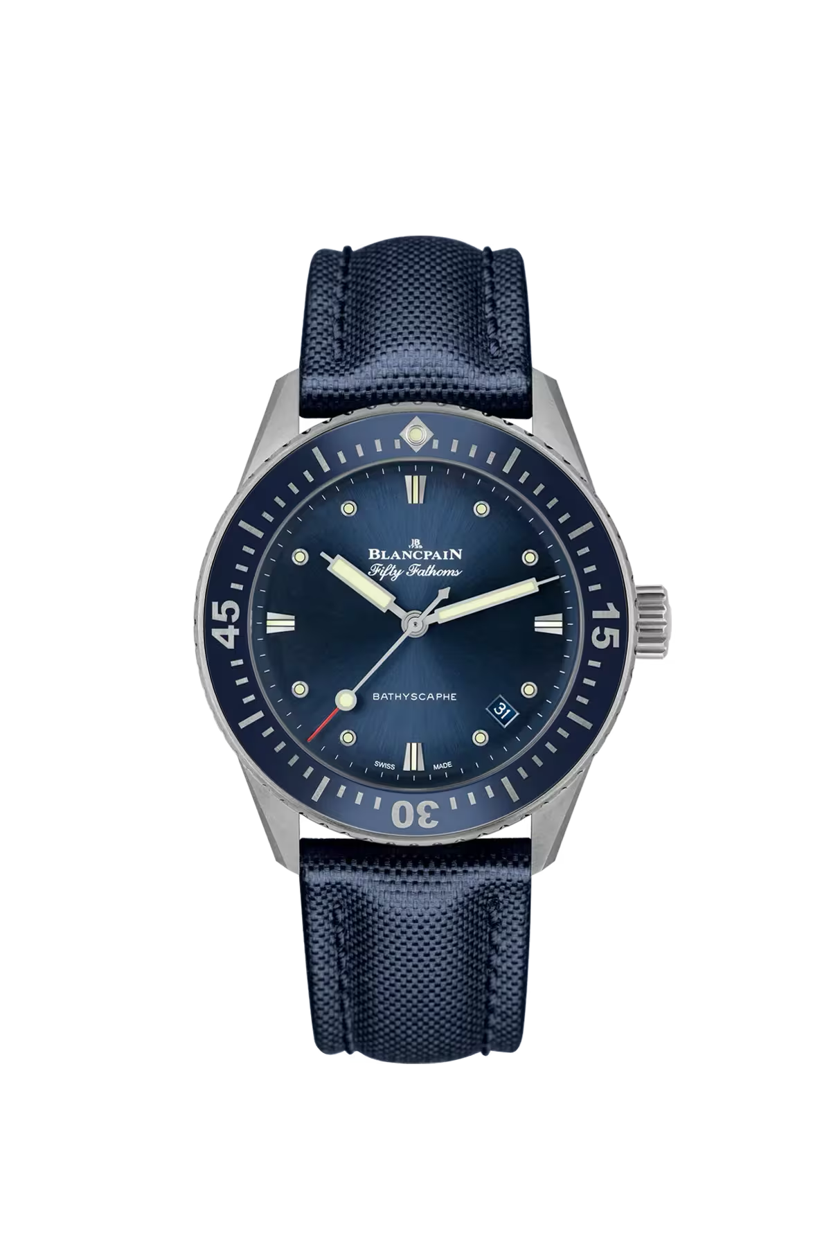Blancpain Bathyscaphe 38 mm with steel case and sunburst blue dial, reference 5100-1140-O52A