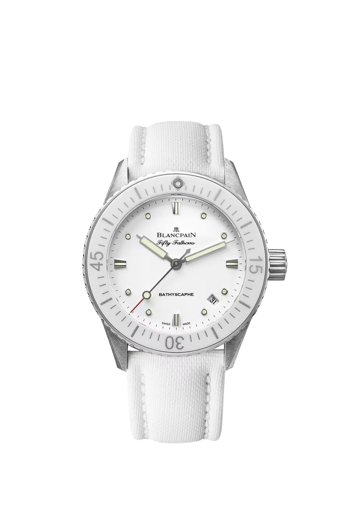 Blancpain Bathyscaphe 38 mm with steel case and white dial, reference 5100-1127-W52A