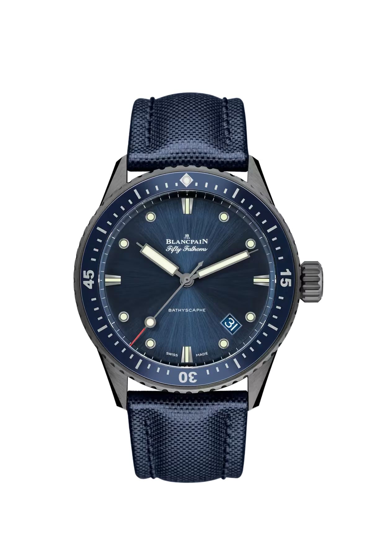 Blancpain Bathyscaphe 43.6 mm with ceramic case and gradient blue dial, reference 5000-0240-O52A