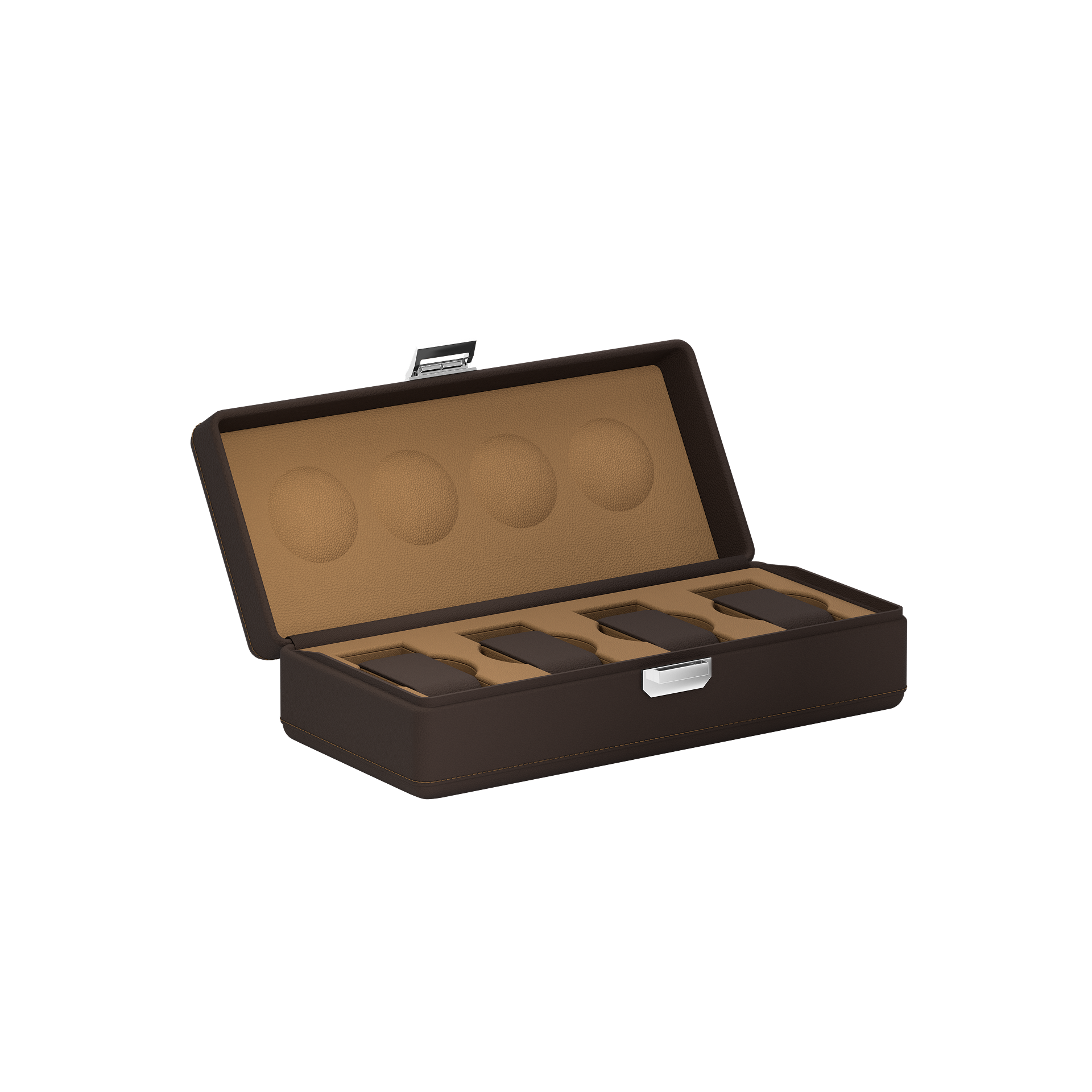 Valigetta 4 Chocolate Brown / Chestnut leather watch box