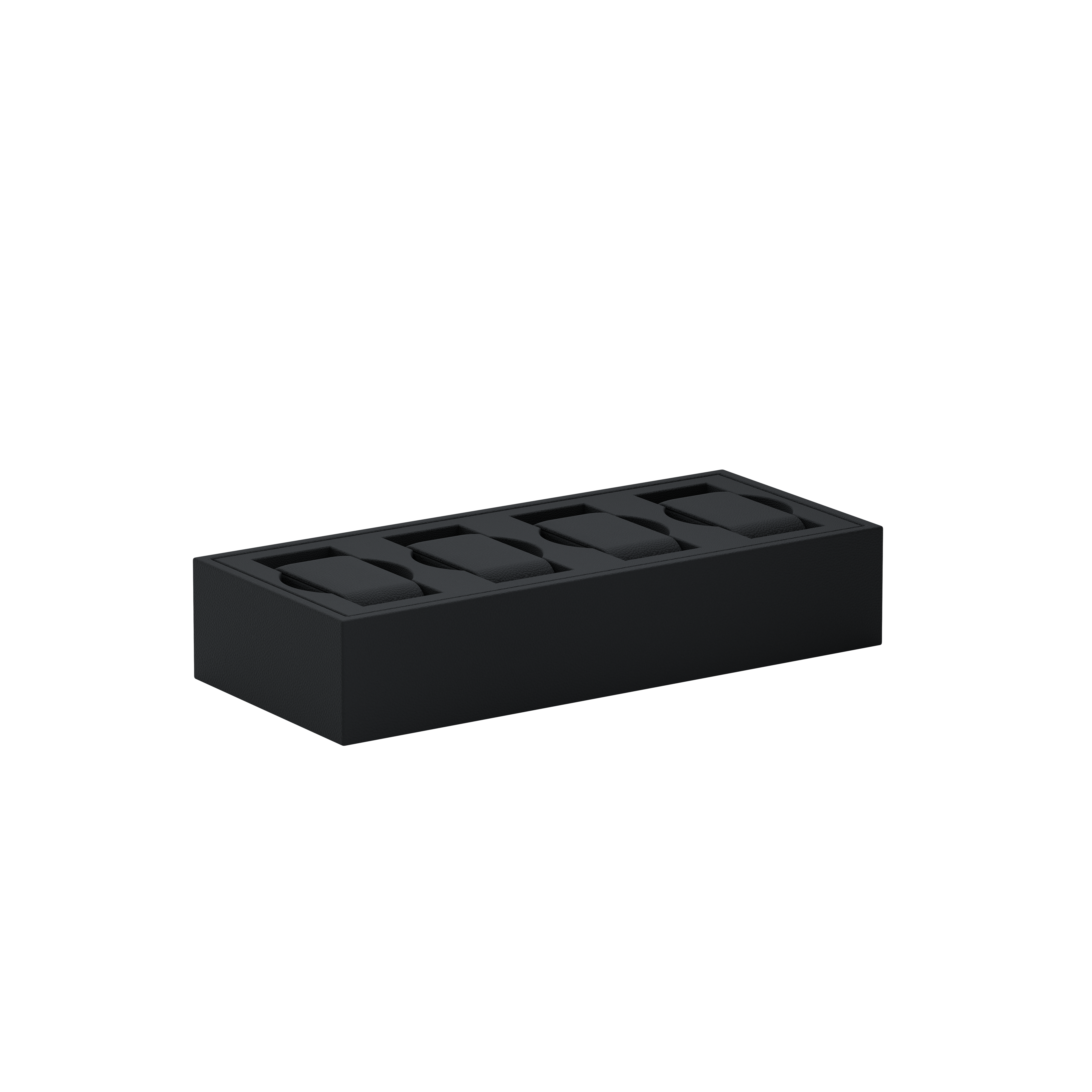 Vassoio A Intense Black leather watch tray