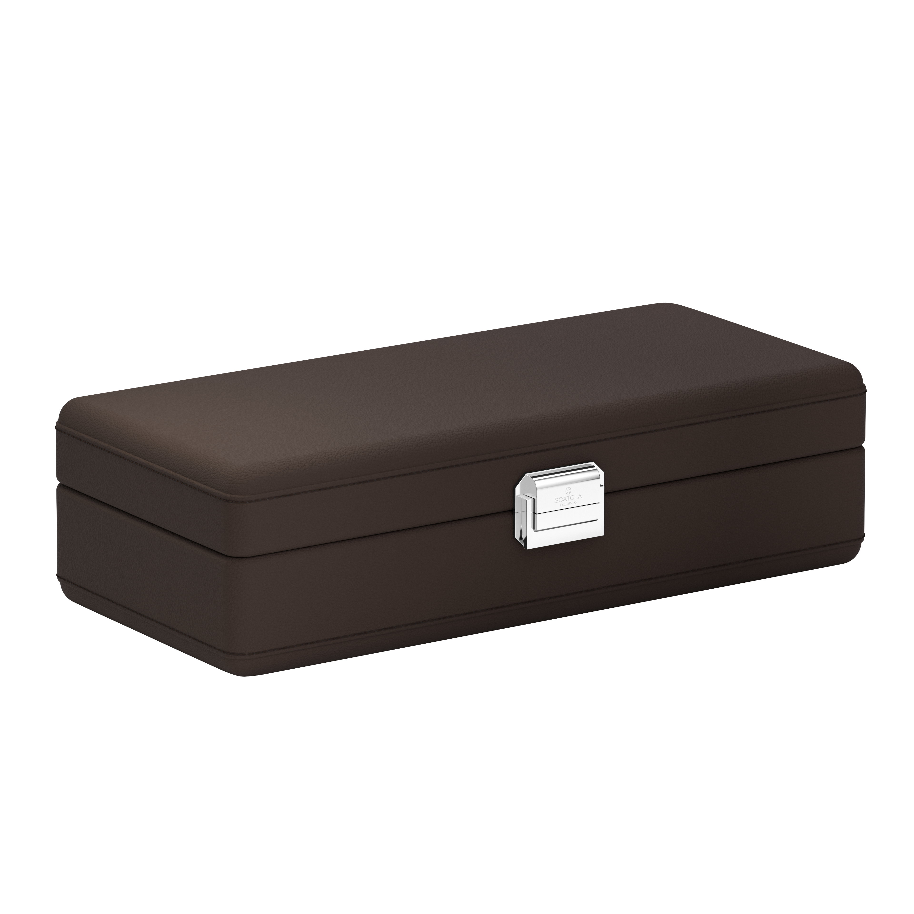 Vassoio A Intense Black leather watch tray