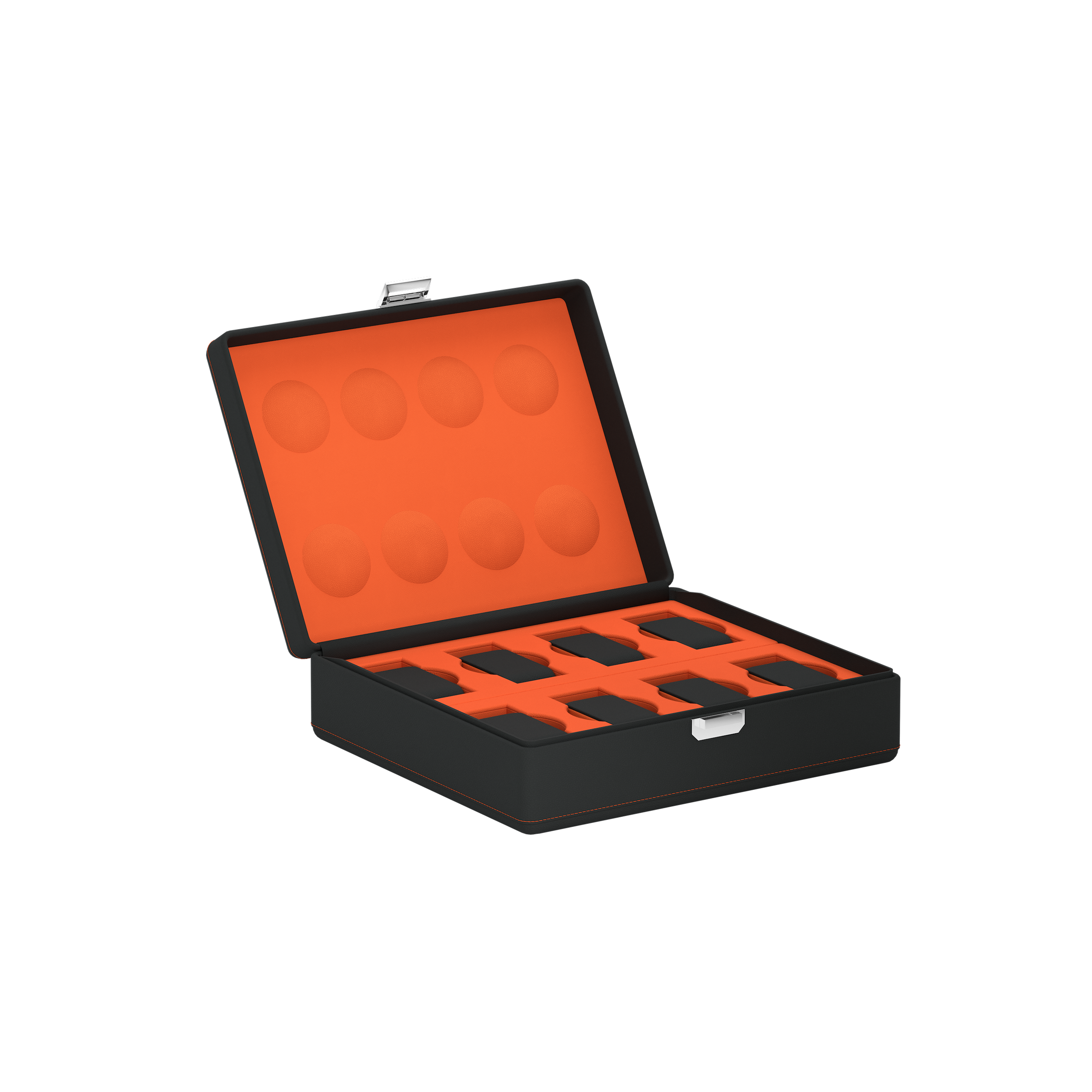 Valigetta 8 Slate Gray / Orange leather watch box