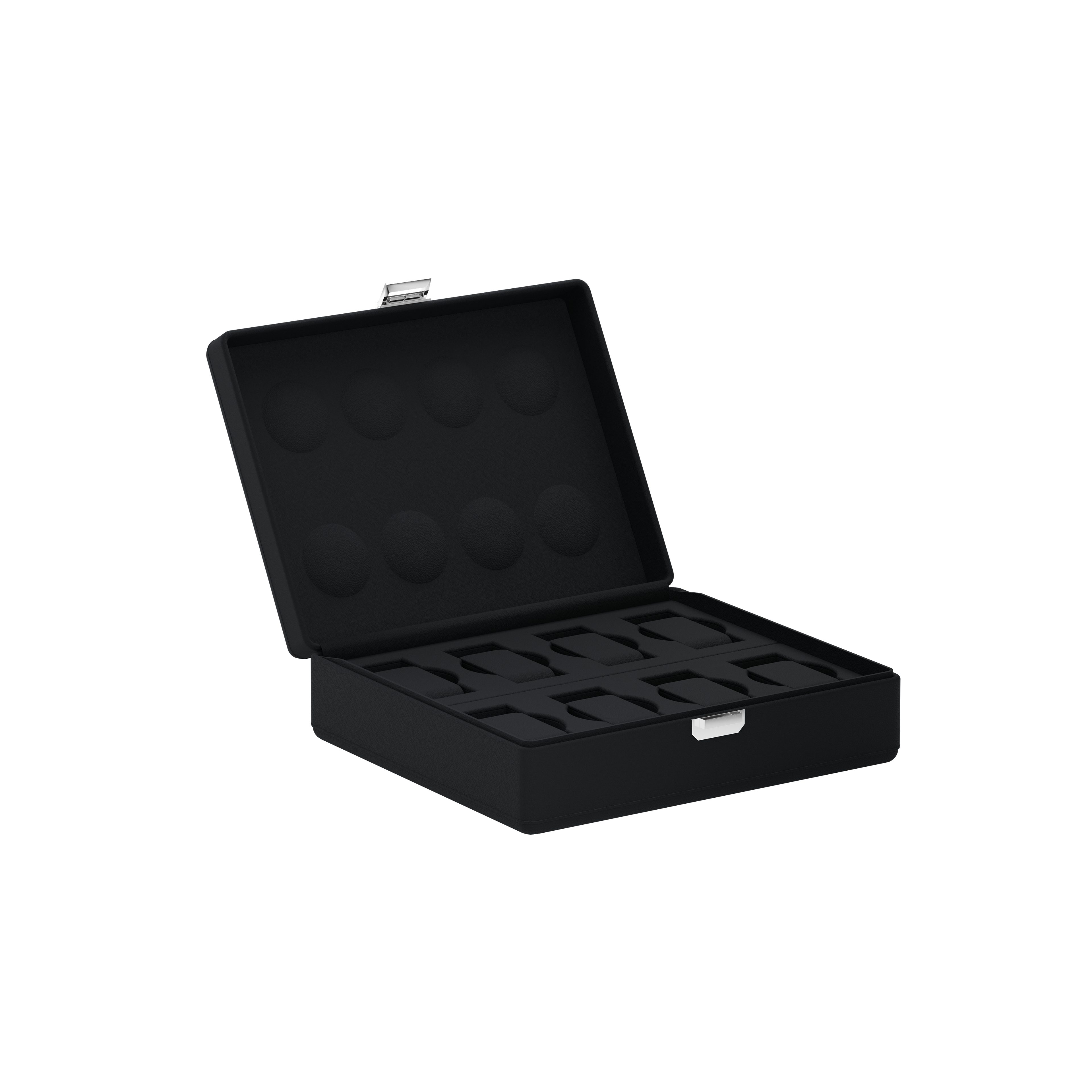 Valigetta 8 Intense Black leather watch box