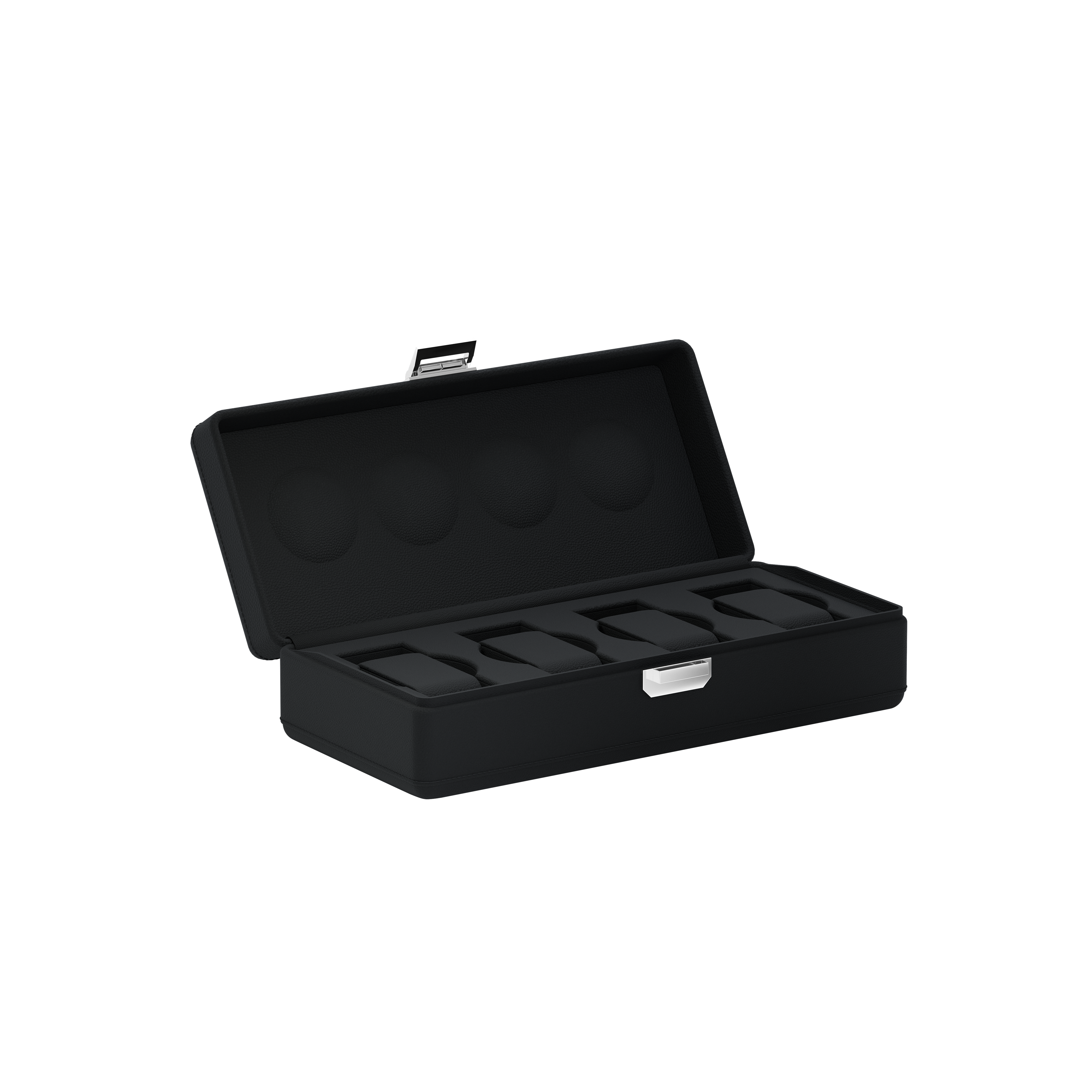 Valigetta 4 Intense Black leather watch box