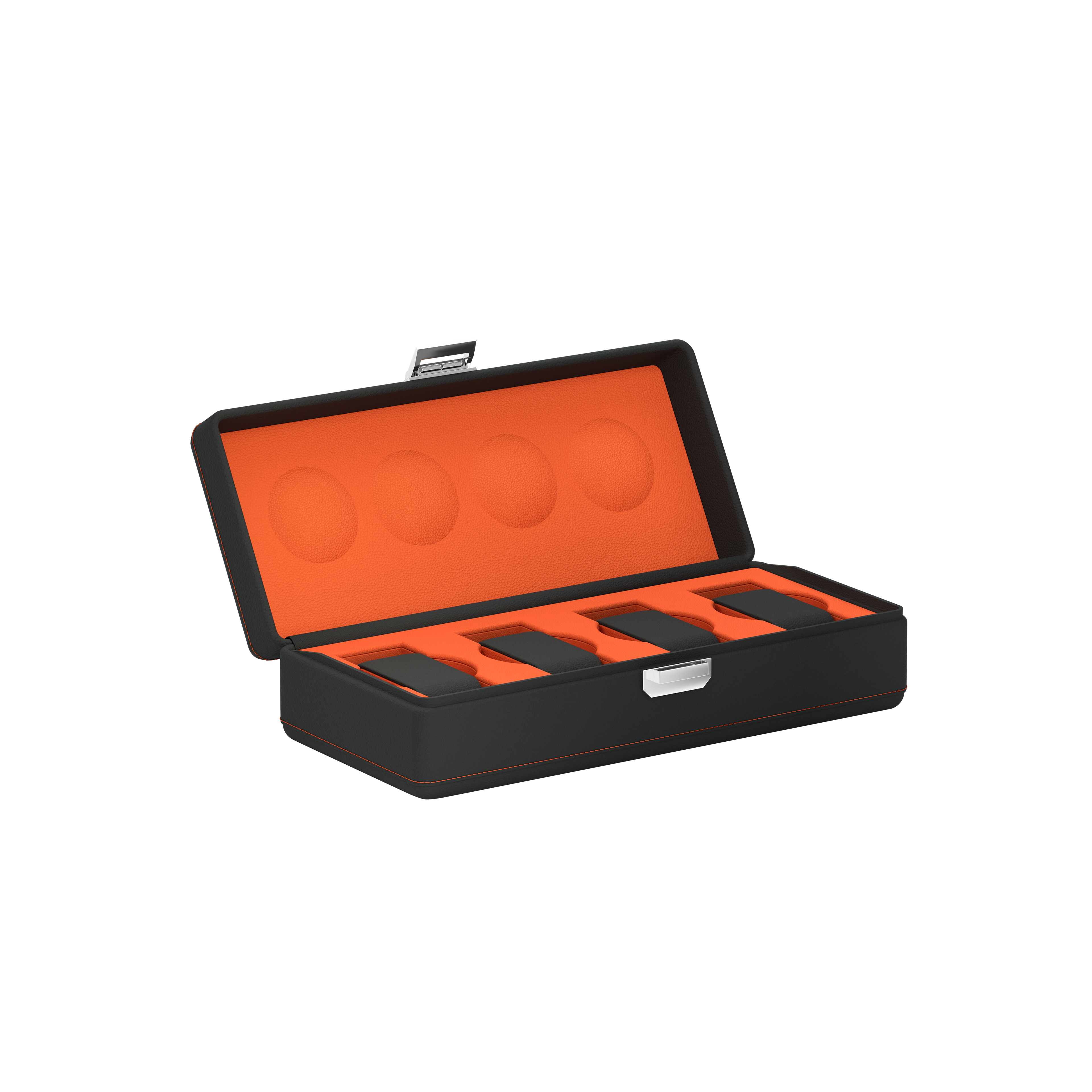 Valigetta 4 Slate Gray / Orange leather watch box