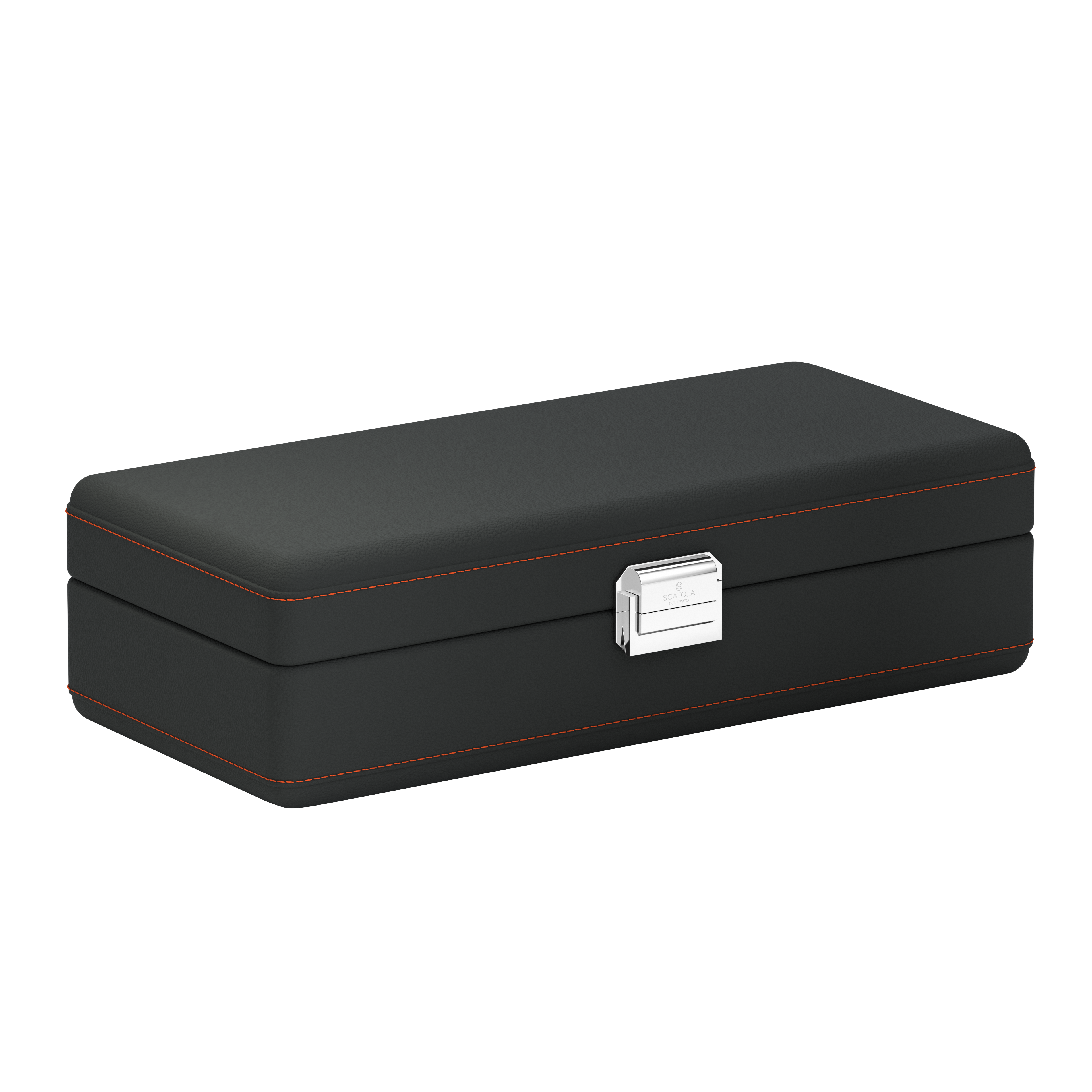Valigetta 4 Slate Gray / Orange leather watch box