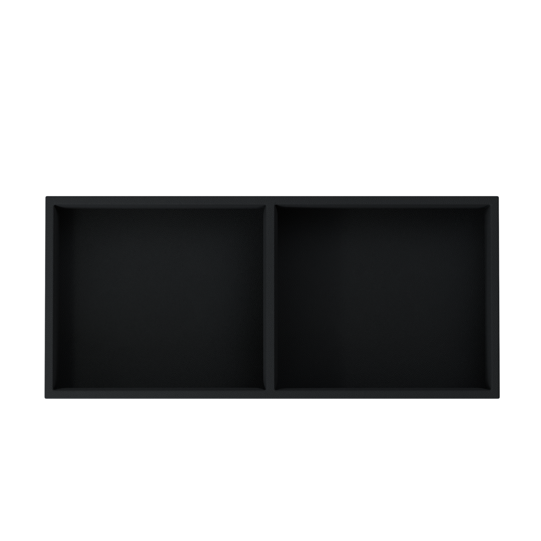 Vassoio C Intense Black leather valet tray
