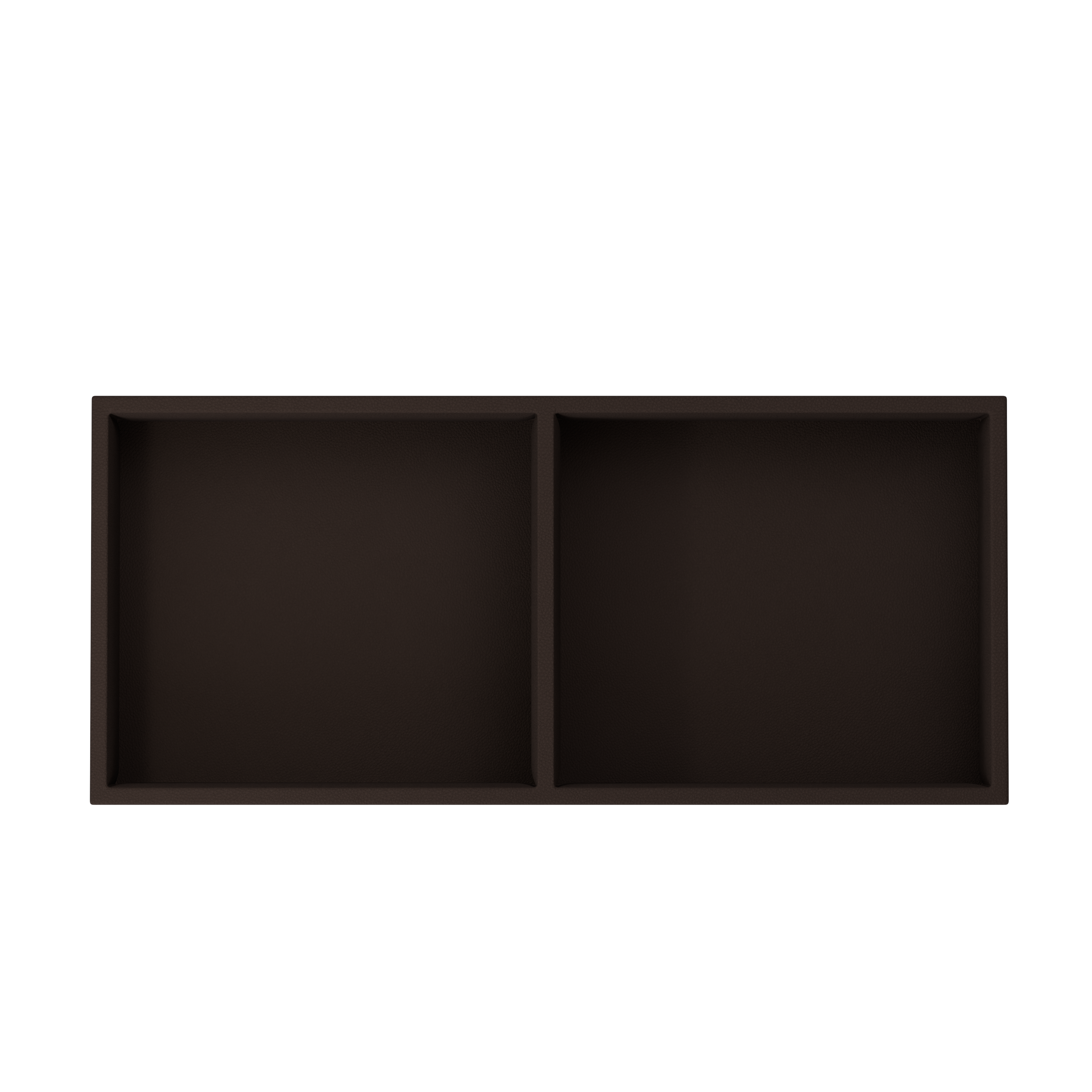 Vassoio C Chocolate Brown leather valet tray