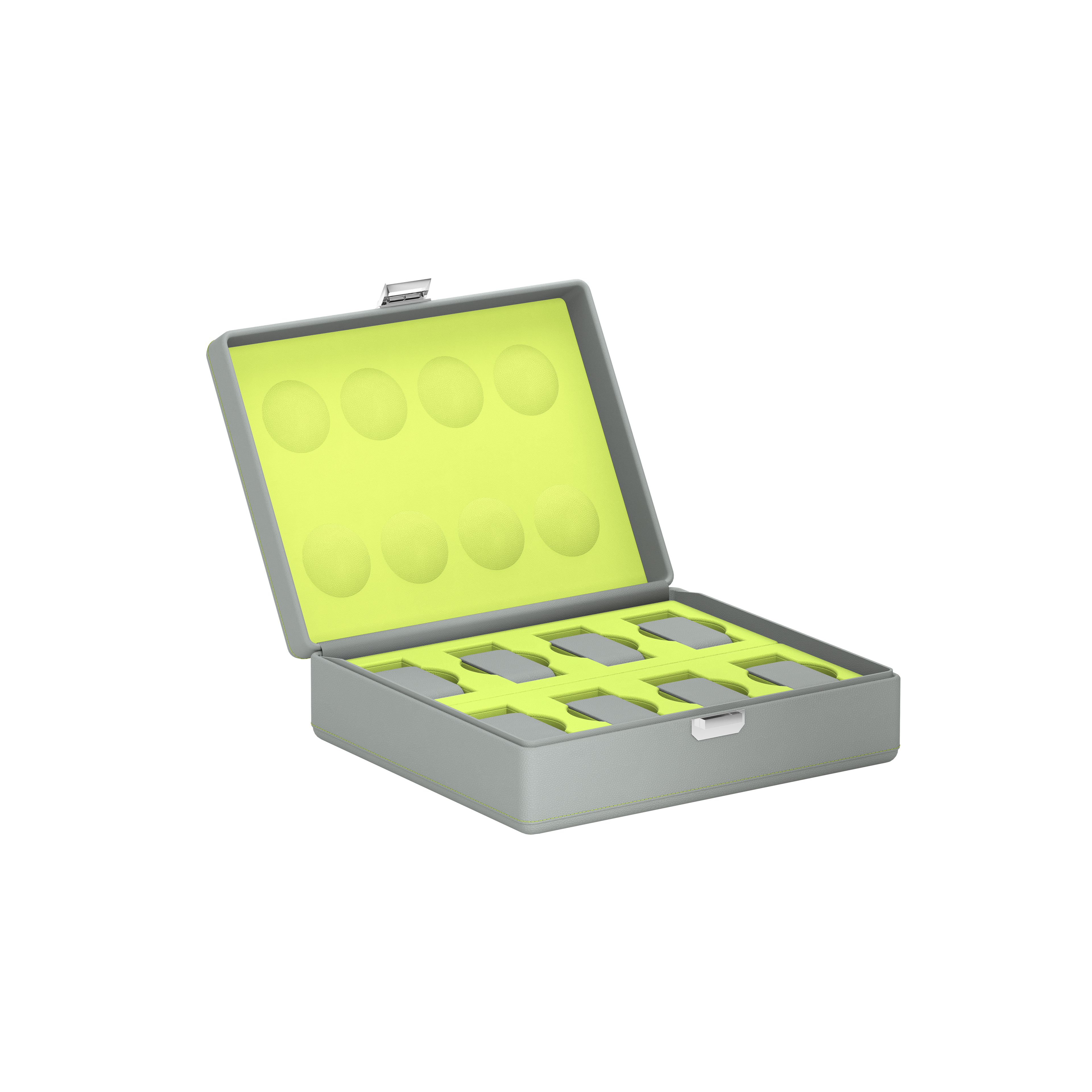 Valigetta 8 Pearl Gray / Anise Green leather watch box