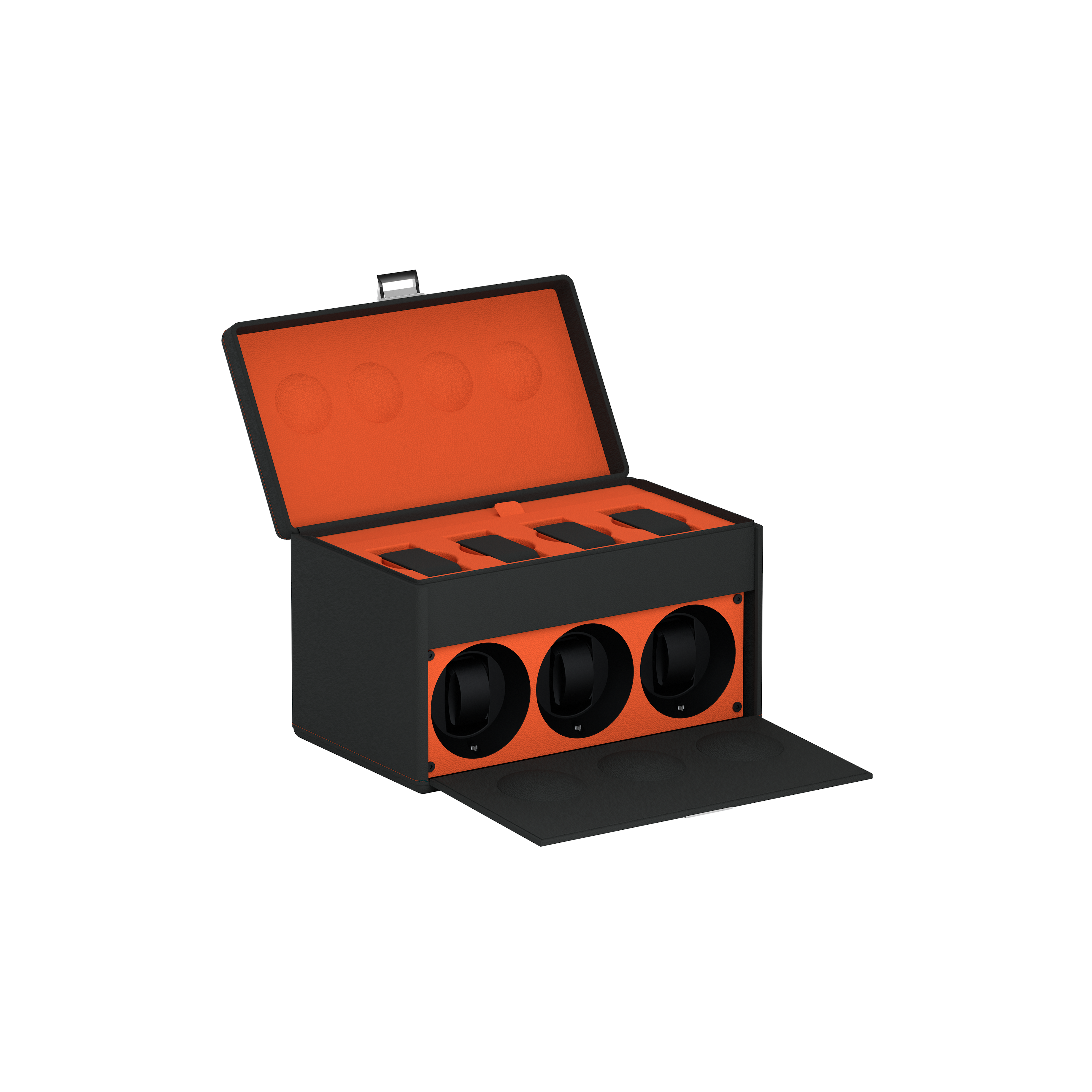 7RT Slate Gray / Orange leather automatic watch winder