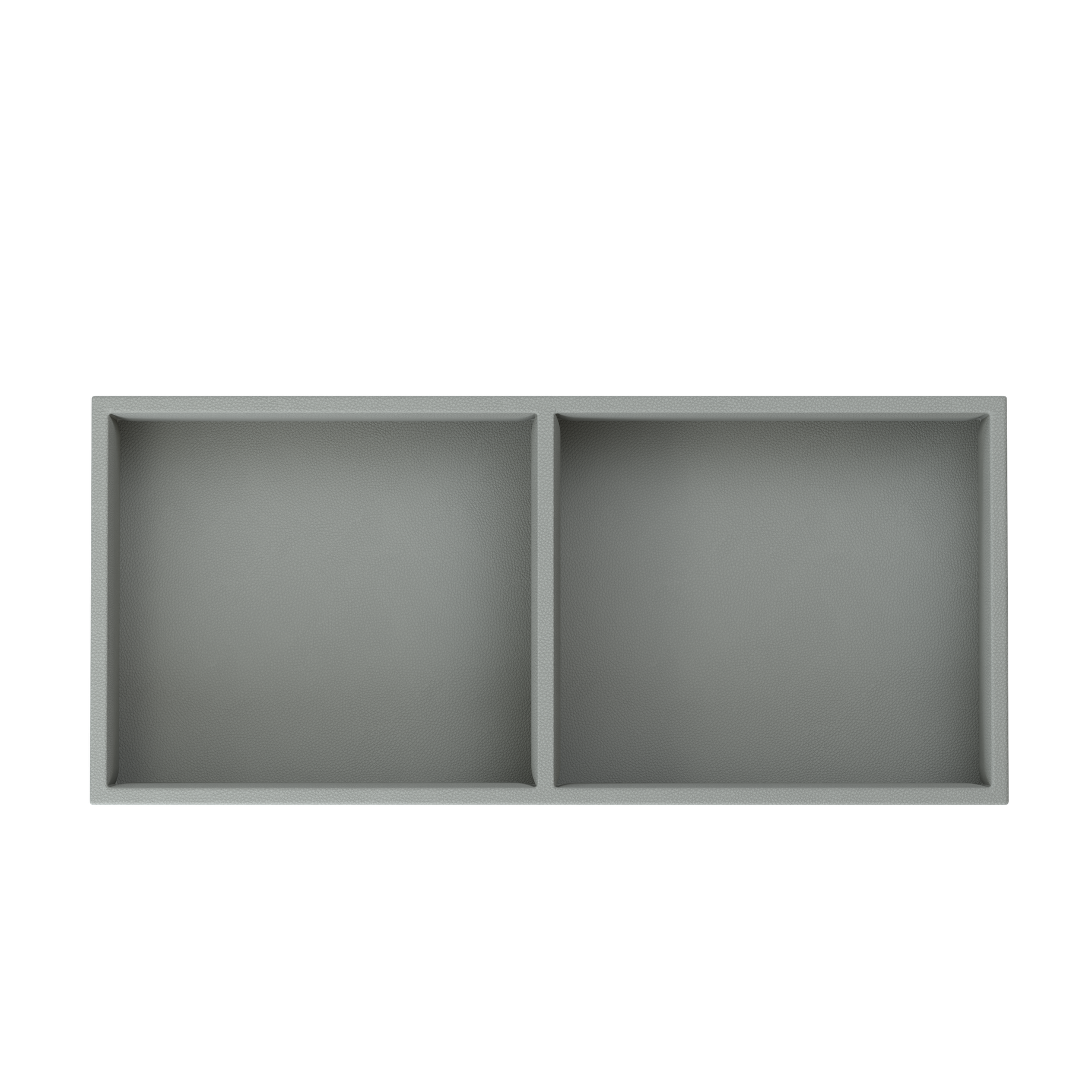 Vassoio C Pearl Gray leather valet tray
