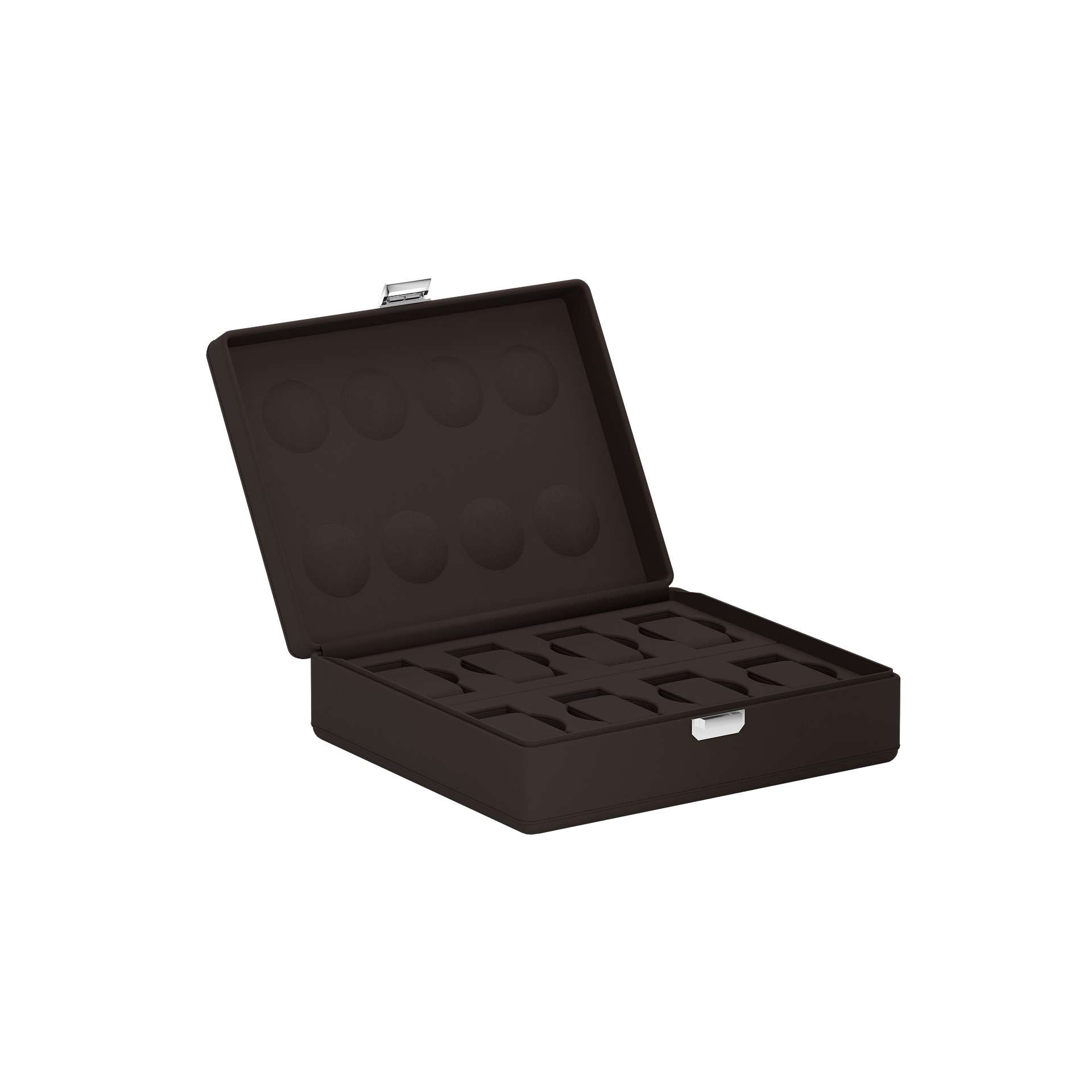 Valigetta 8 Chocolate Brown leather watch box