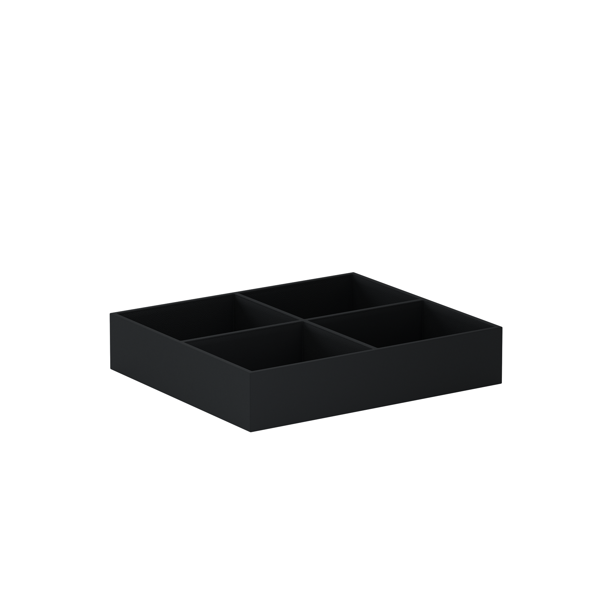 Vassoio D Intense Black leather valet tray