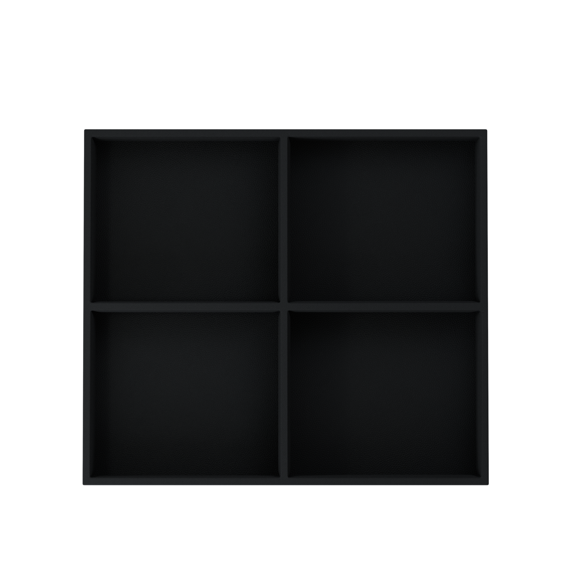 Vassoio D Intense Black leather valet tray