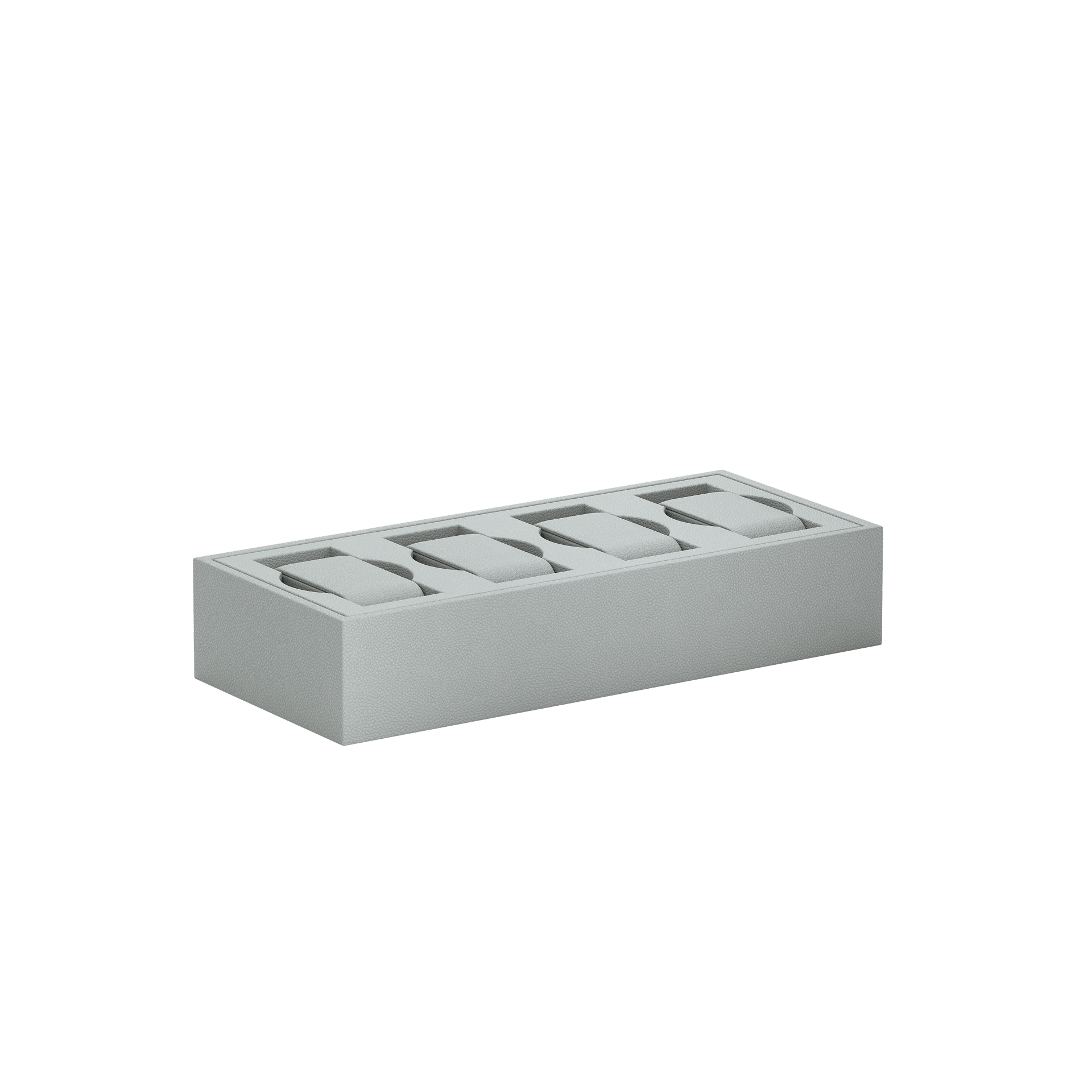 Vassoio A Pearl Gray leather watch tray