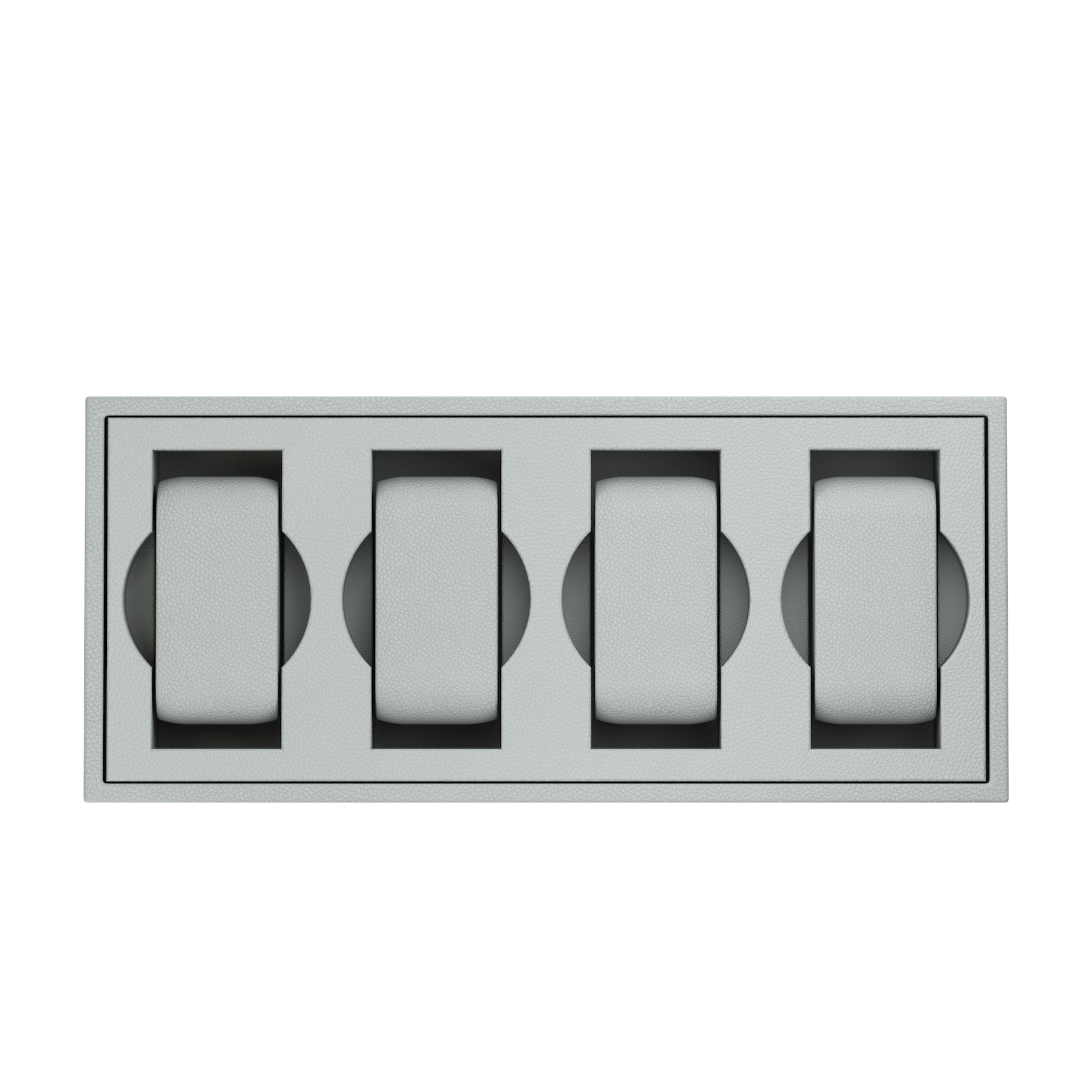 Vassoio A Pearl Gray leather watch tray