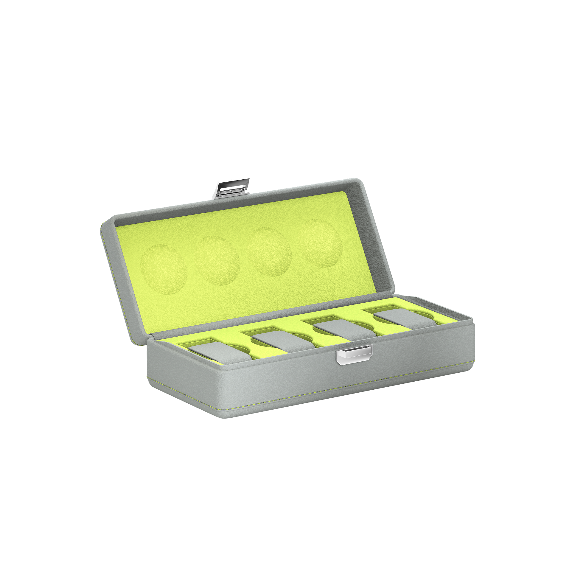 Valigetta 4 Pearl Gray / Anise Green leather watch box